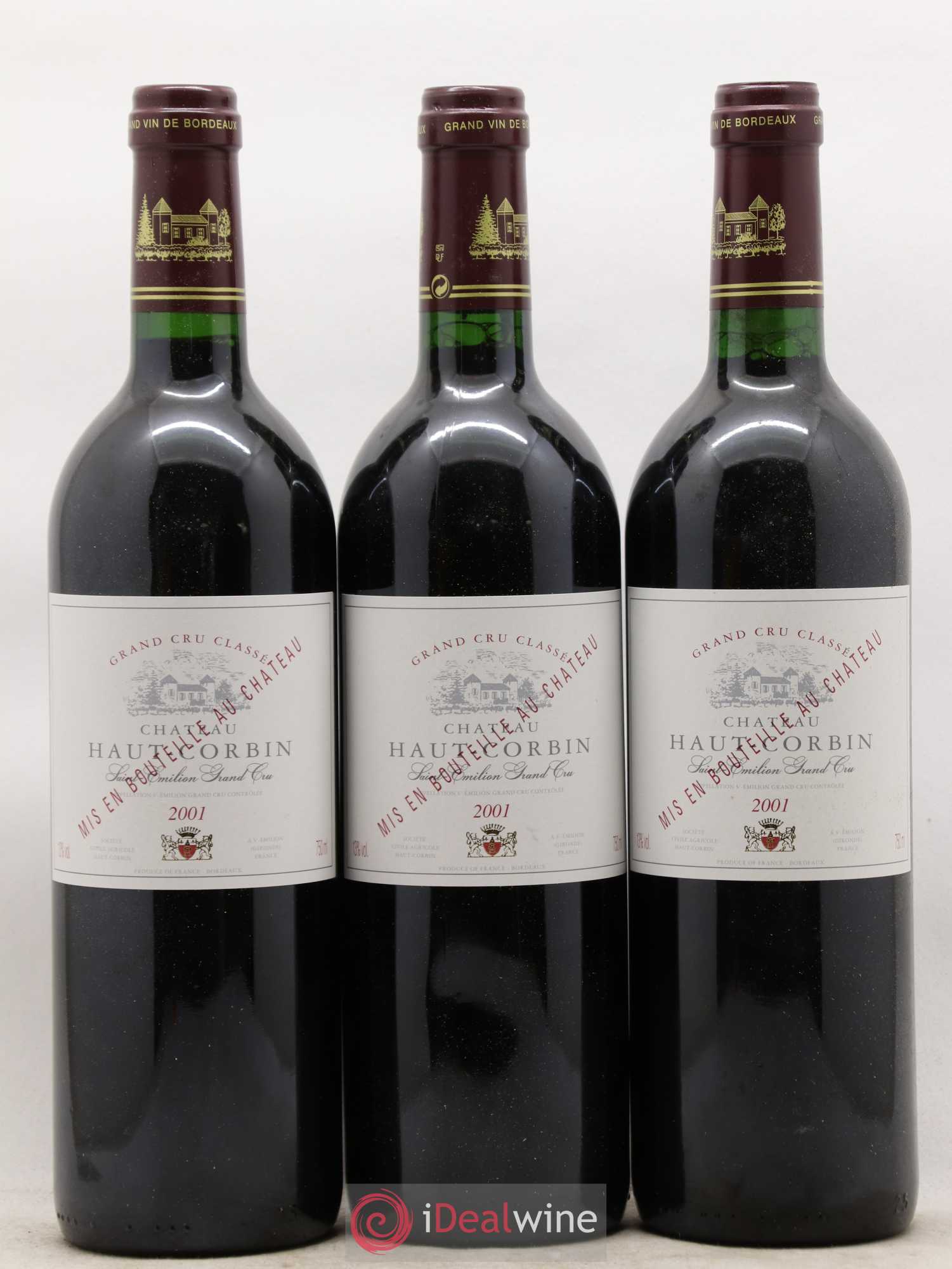 Château Haut Corbin Grand Cru (sans prix de réserve) 2001 - Lot de 12 bouteilles - 1