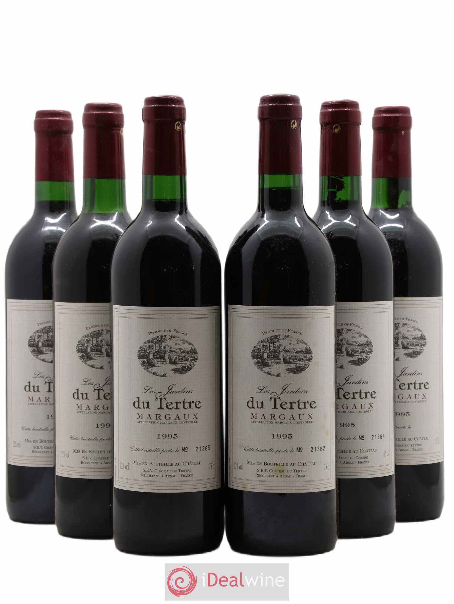 Bordeaux Margaux Les Jardins Du Tertre 1995 - Posten von 6 Flaschen - 0