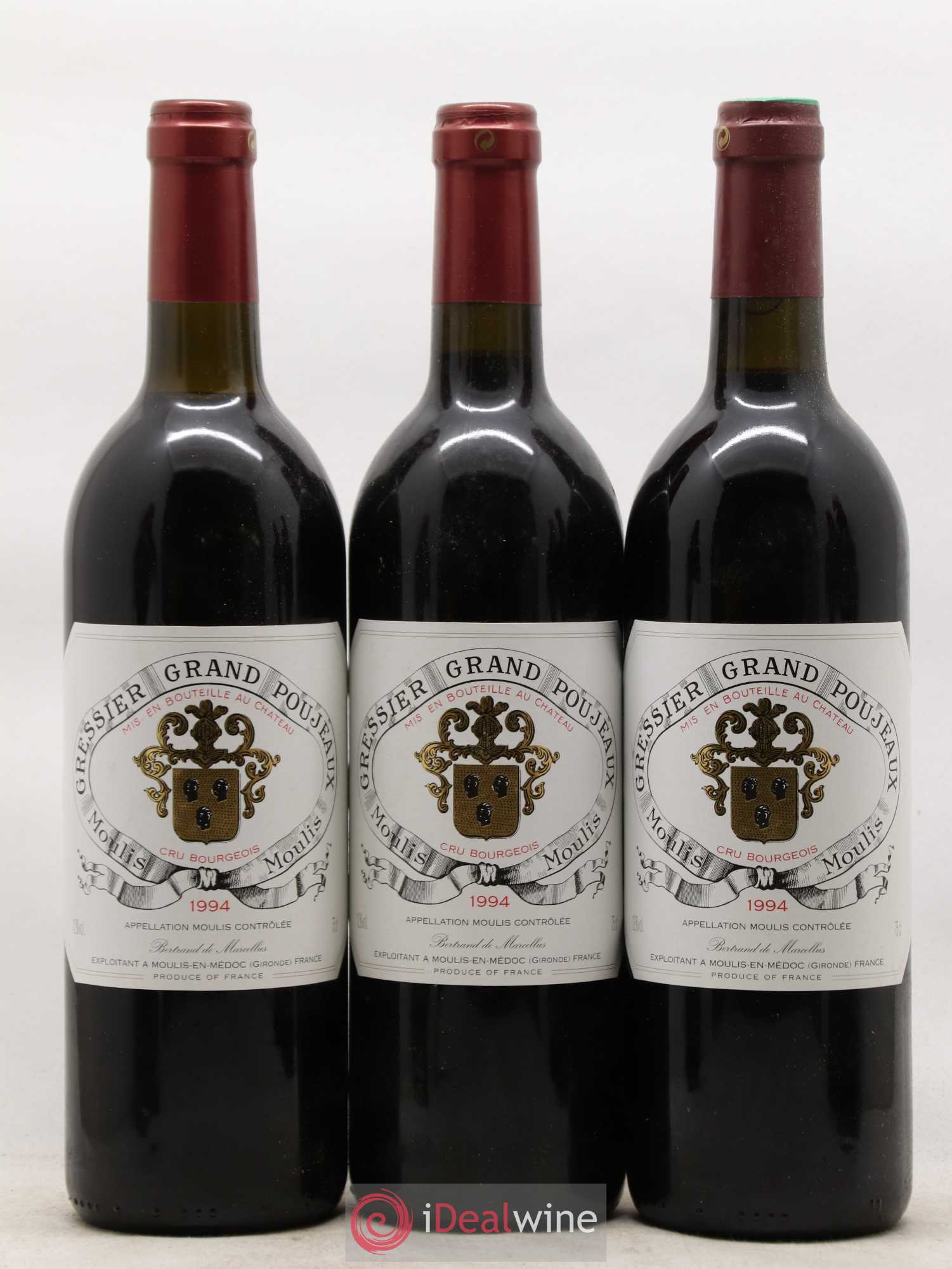 Château Gressier Grand Poujeaux Cru Bourgeois 1994 - Lot de 6 bouteilles - 1