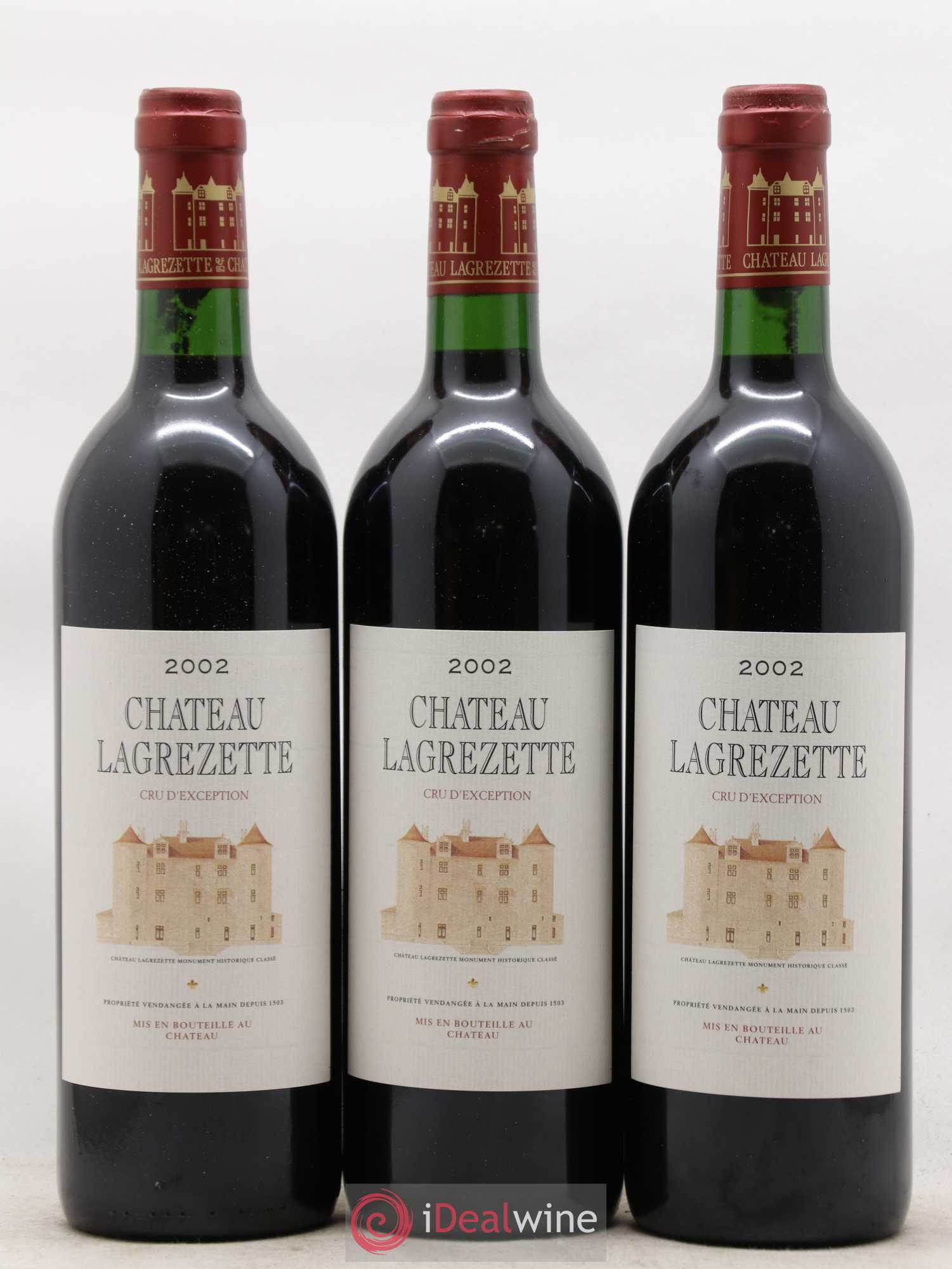 Cahors Château Lagrezette Alain Dominique Perrin 2002 - Lot de 12 bouteilles - 1