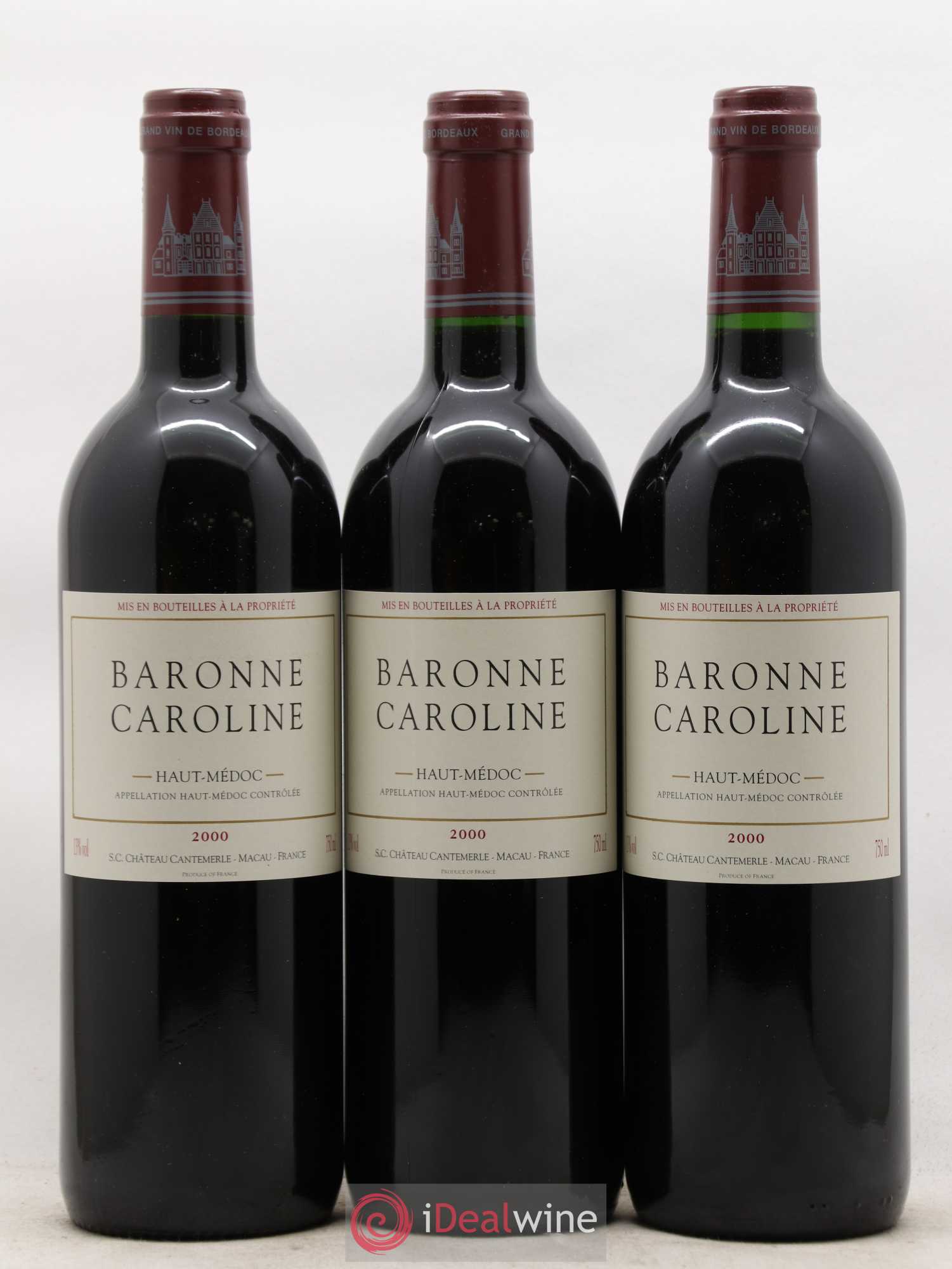Haut Médoc cuvée Baronne caroline Château Cantemerle 2000 - Posten von 12 Flaschen - 2