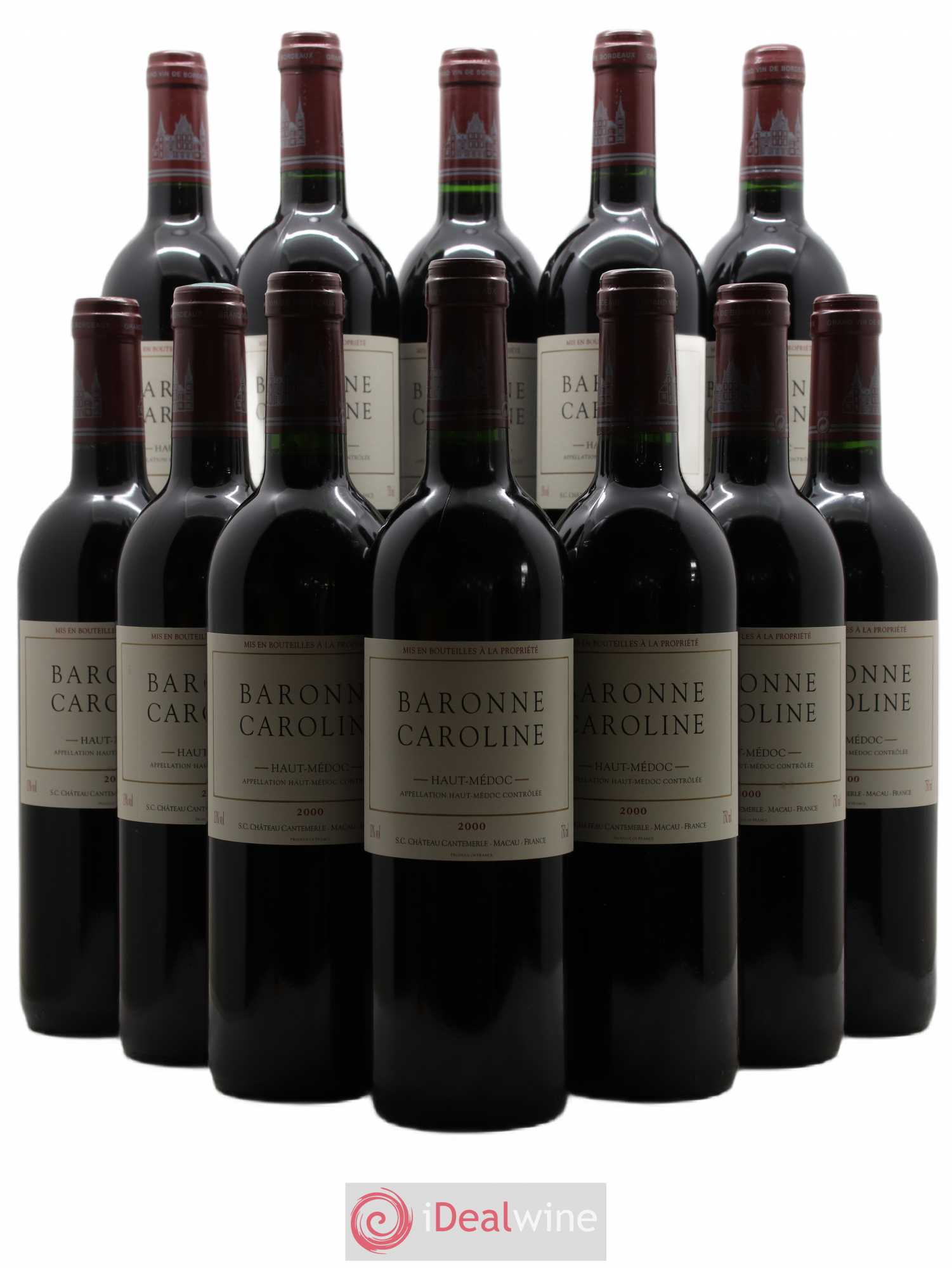Haut Médoc cuvée Baronne caroline Château Cantemerle 2000 - Posten von 12 Flaschen - 0