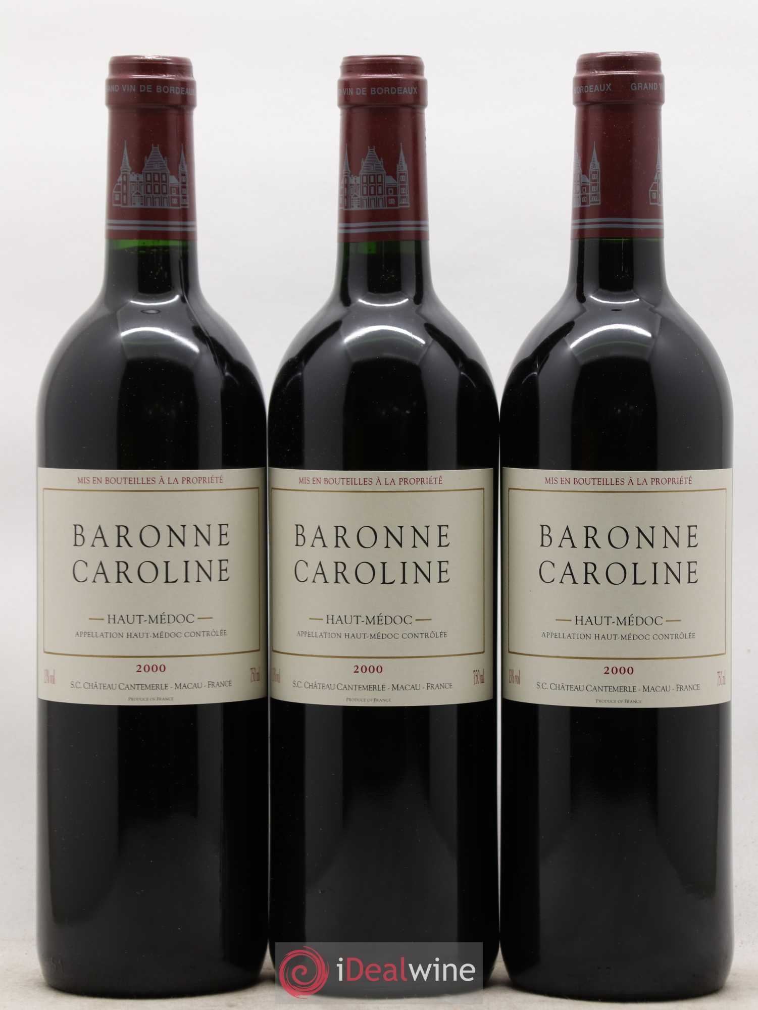 Haut Médoc cuvée Baronne caroline Château Cantemerle 2000 - Posten von 6 Flaschen - 2