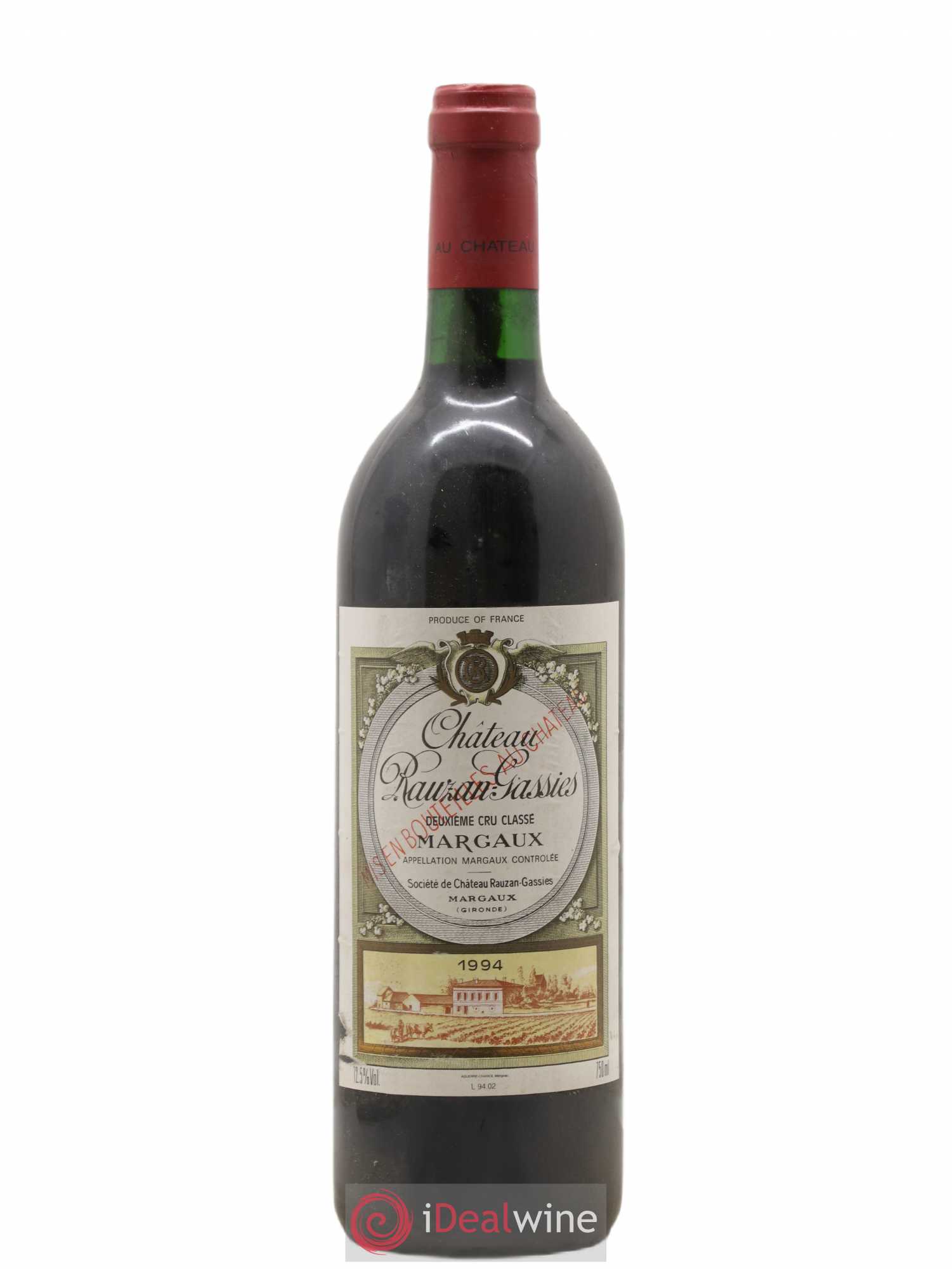 Château Rauzan-Gassies 2ème Grand Cru Classé 1994 - Lot de 1 bouteille - 0