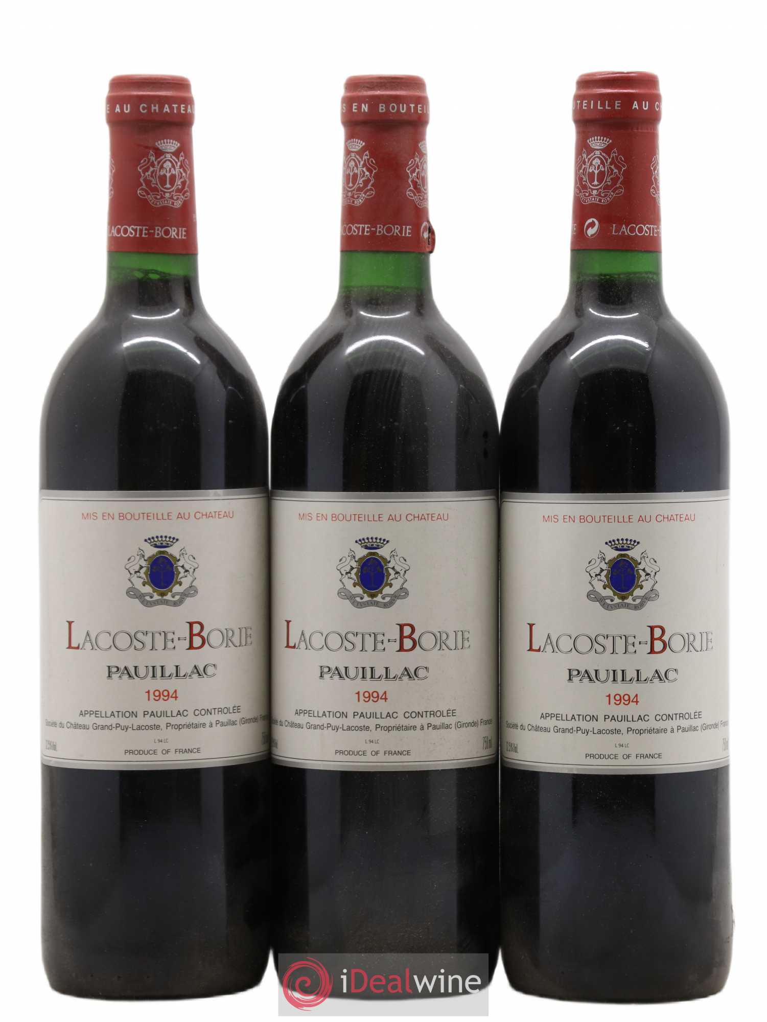 Lacoste Borie 1994 - Lot de 3 bouteilles - 0