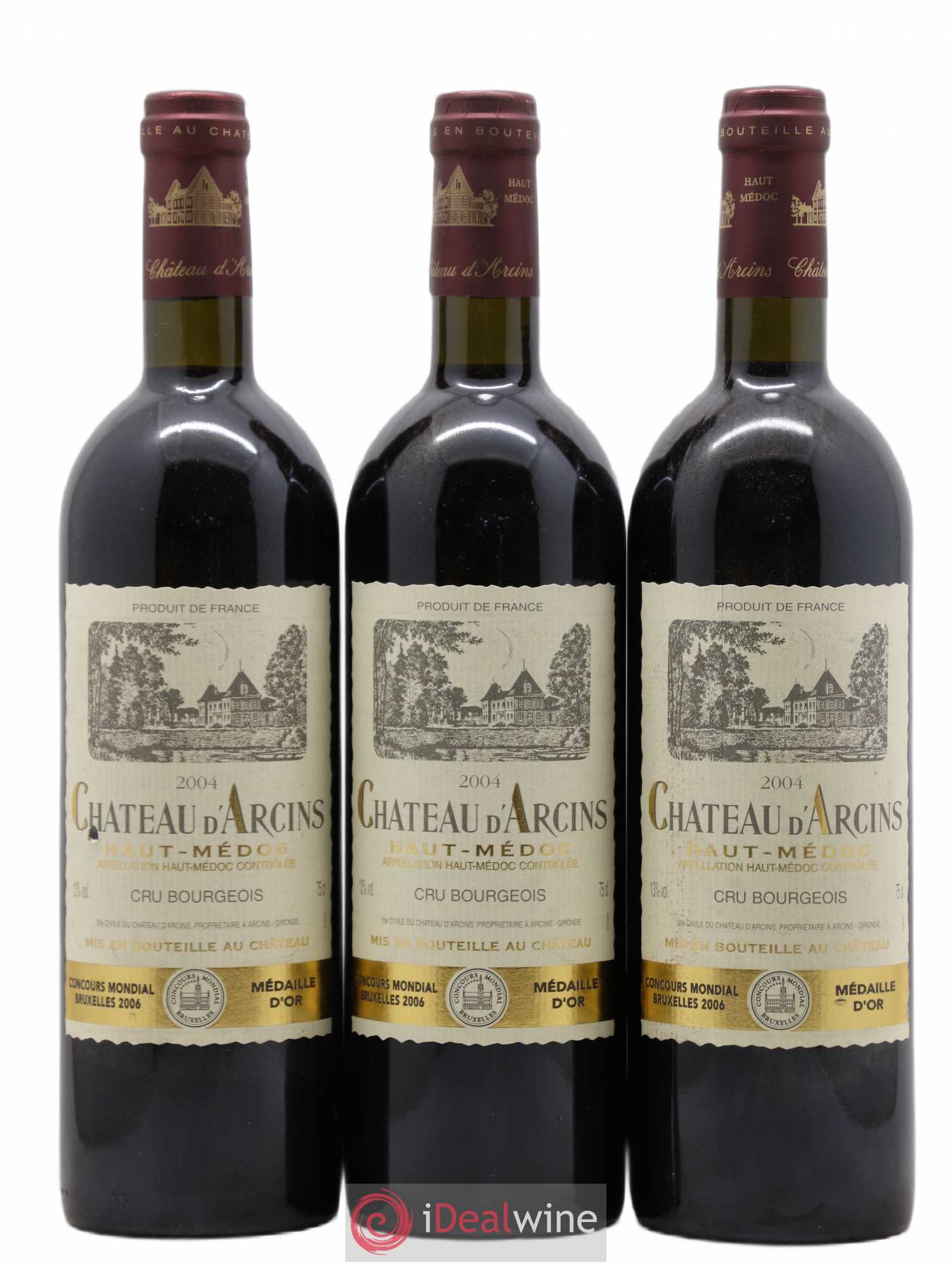 Château d' Arcins Cru Bourgeois (sans prix de réserve) 2004 - Lot de 3 bouteilles - 0
