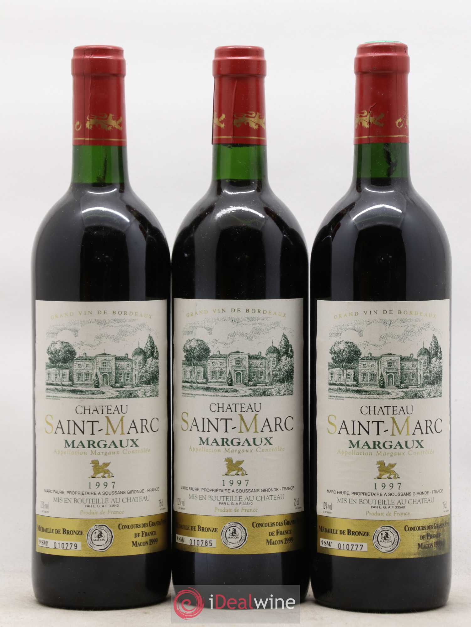 Bordeaux Margaux Château Saint-Marc 1997 - Posten von 6 Flaschen - 2