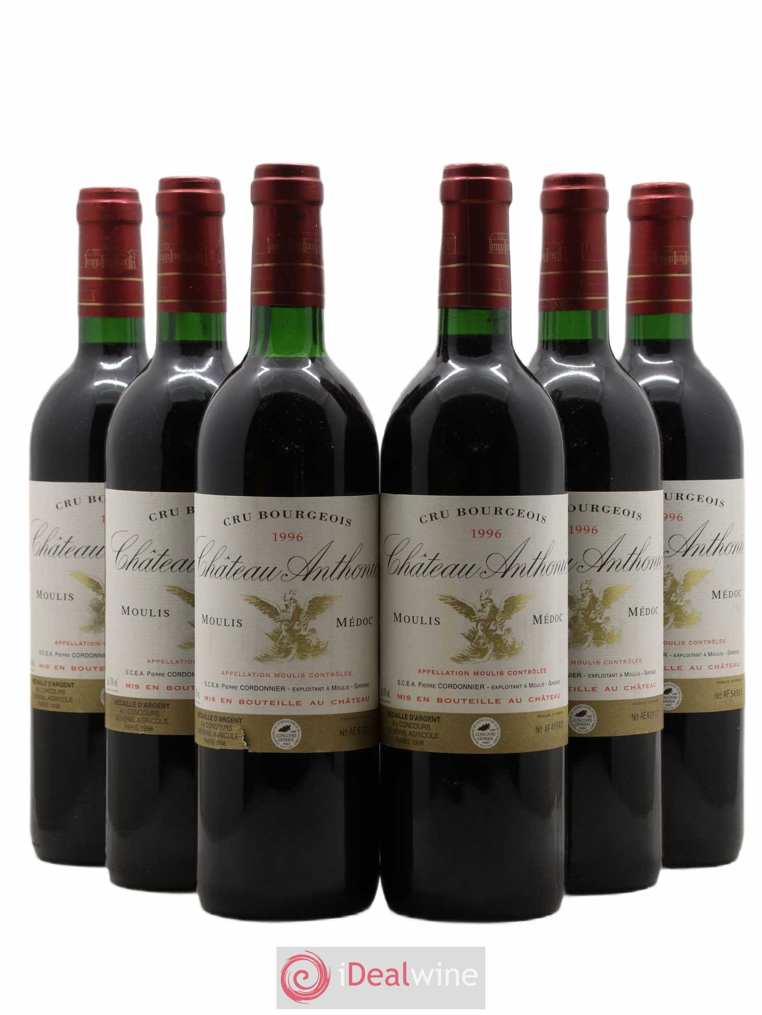 Château Anthonic Cru Bourgeois 1996 - Lot de 6 bouteilles - 0