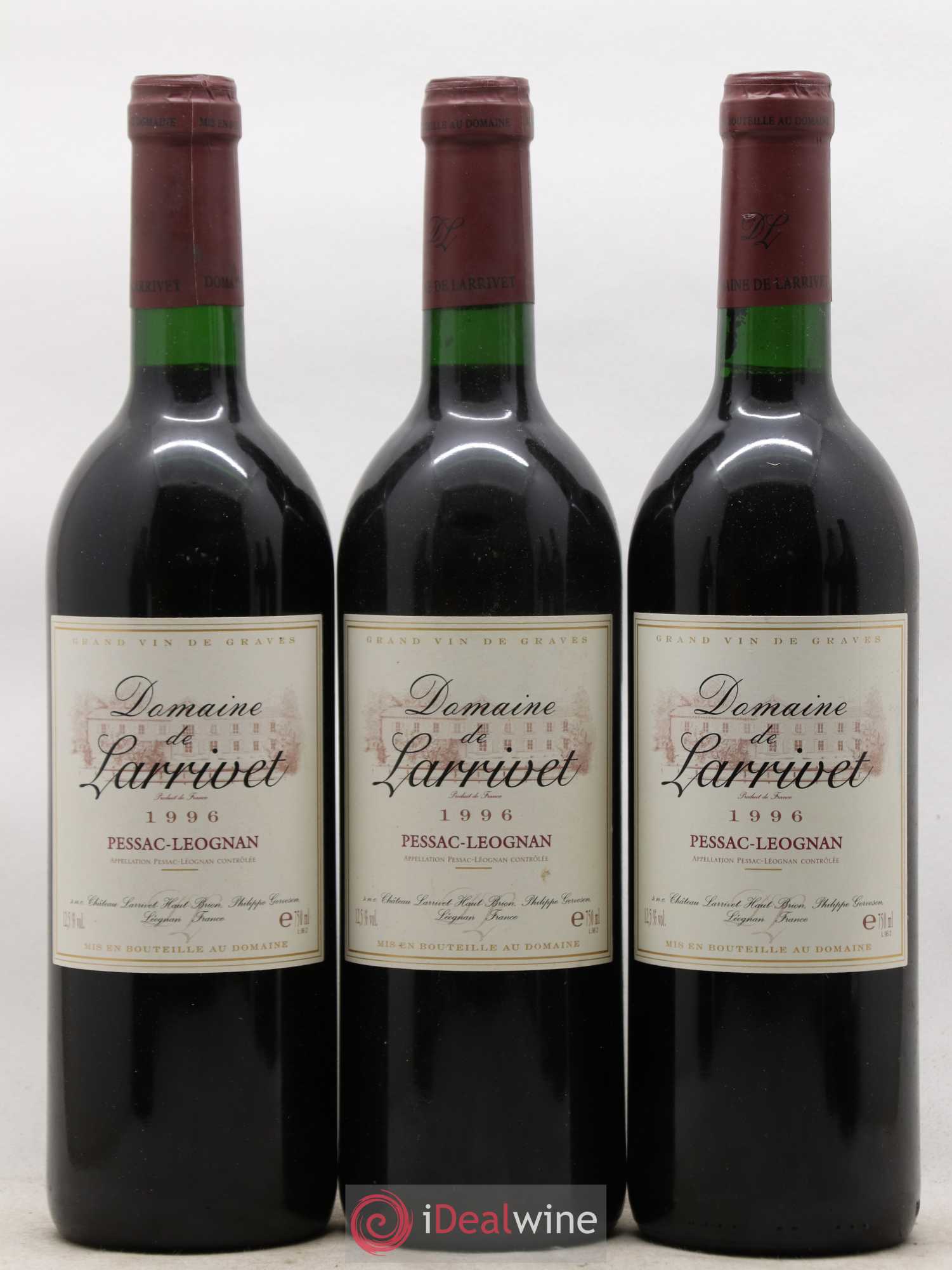 Pessac-Léognan Domaine de Larrivet (sans prix de réserve) 1996 - Posten von 6 Flaschen - 1