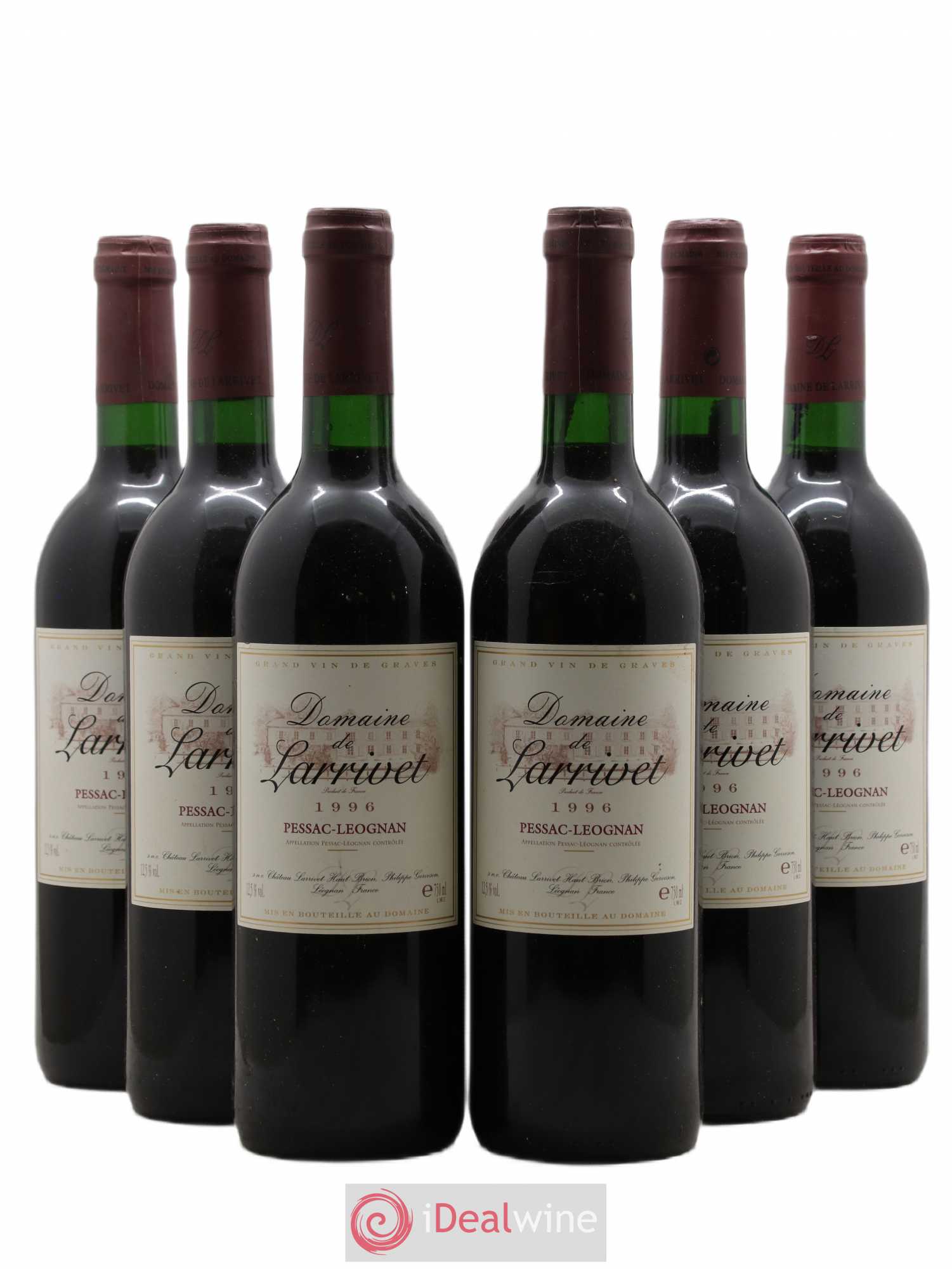 Pessac-Léognan Domaine de Larrivet (sans prix de réserve) 1996 - Posten von 6 Flaschen - 0