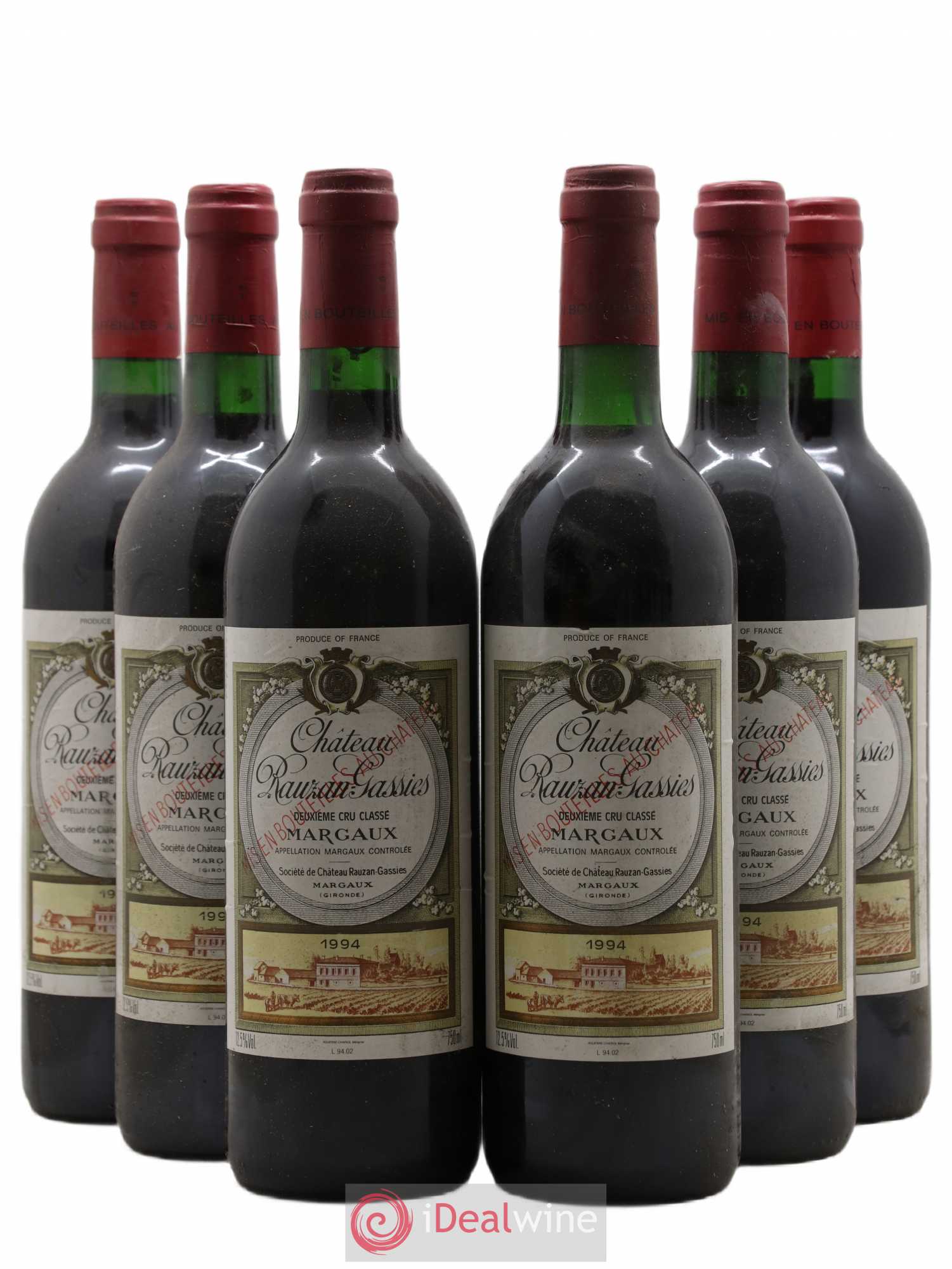 Château Rauzan-Gassies 2ème Grand Cru Classé 1994 - Lot de 6 bouteilles - 0