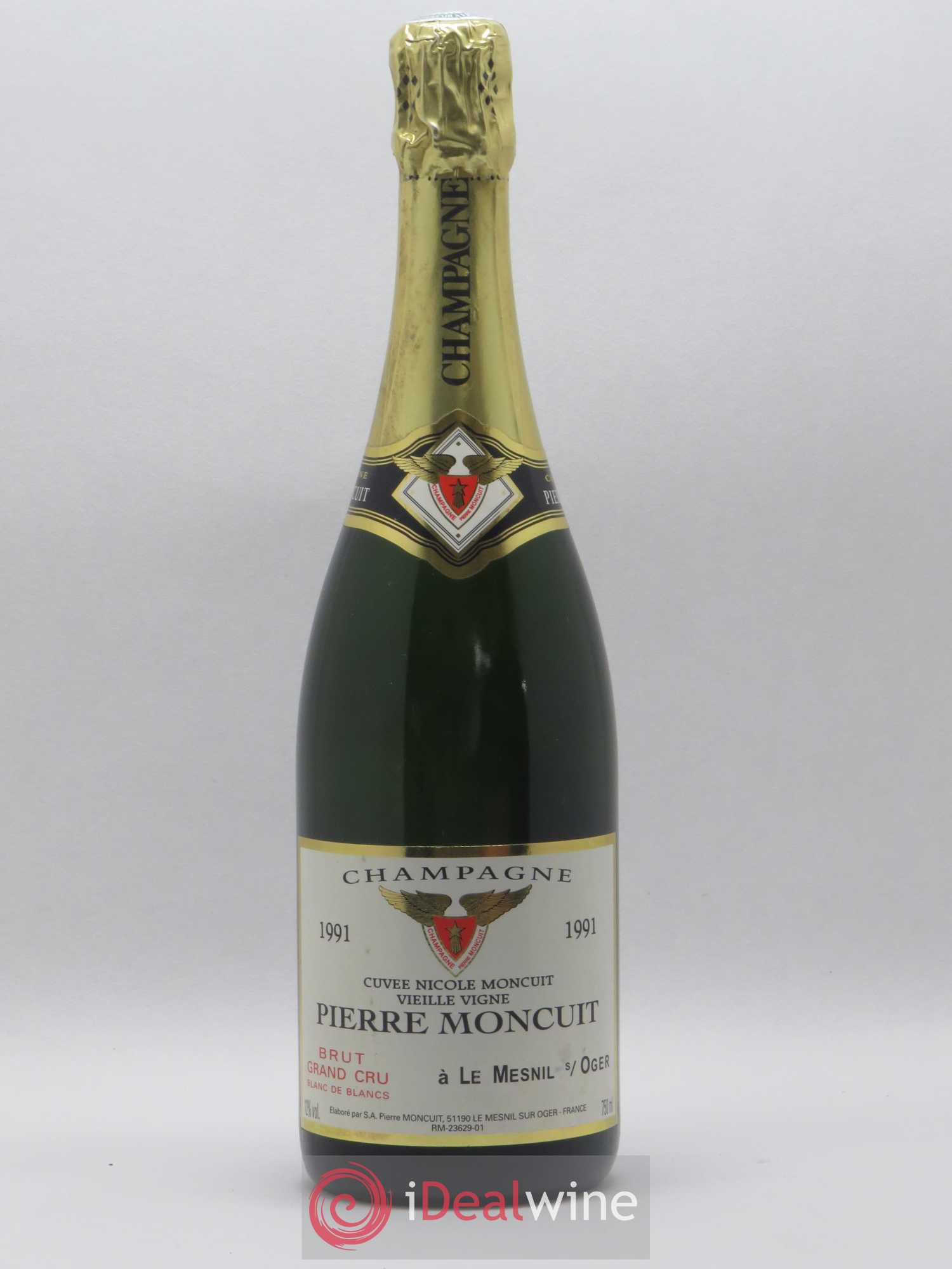 Champagne Vieilles vignes Nicole Moncuit Domaine Pierre Moncuit 1991 - Posten von 1 Flasche - 0