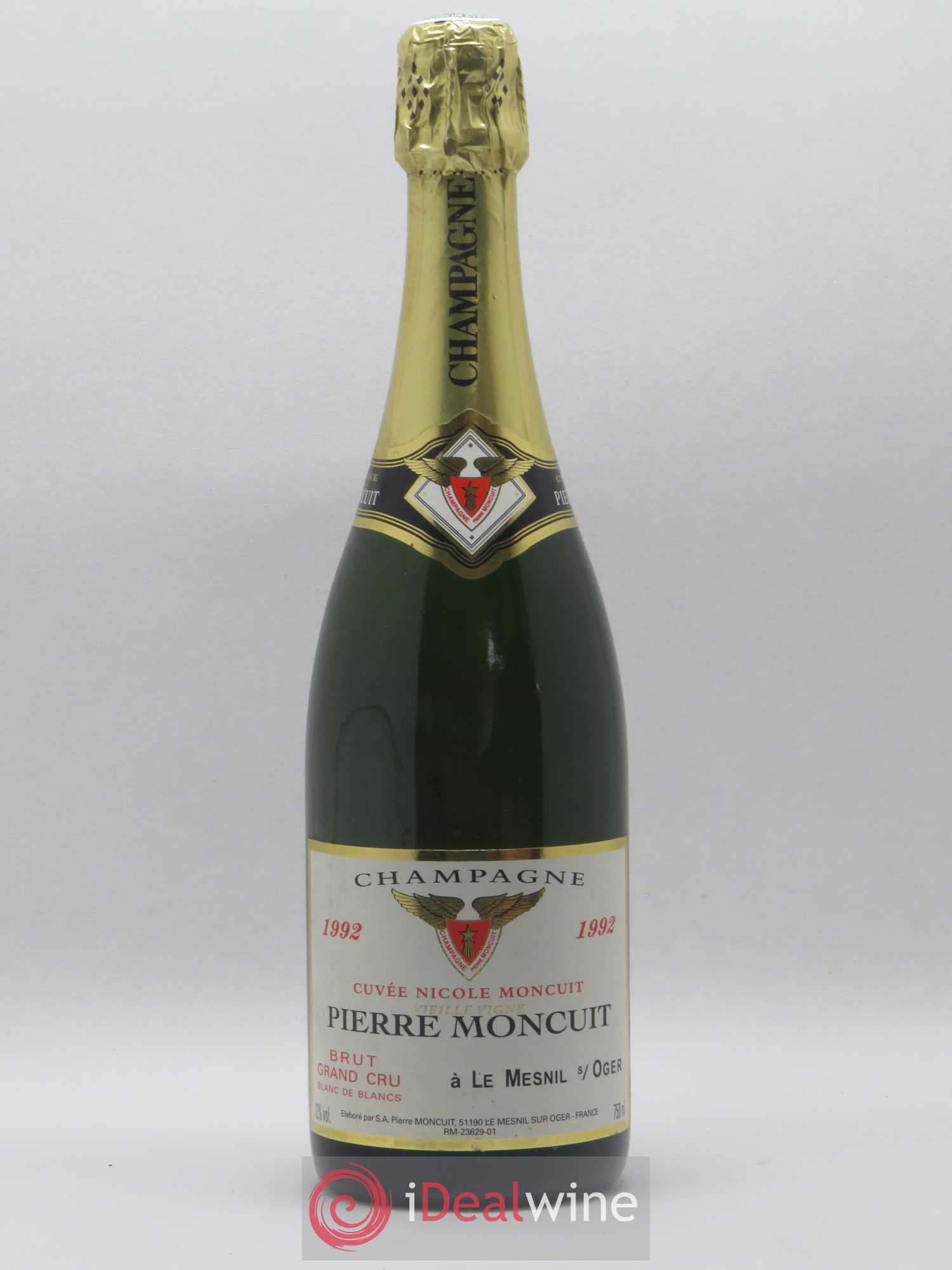 Champagne Vieilles vignes Nicole Moncuit Domaine Pierre Moncuit 1992 - Posten von 1 Flasche - 0