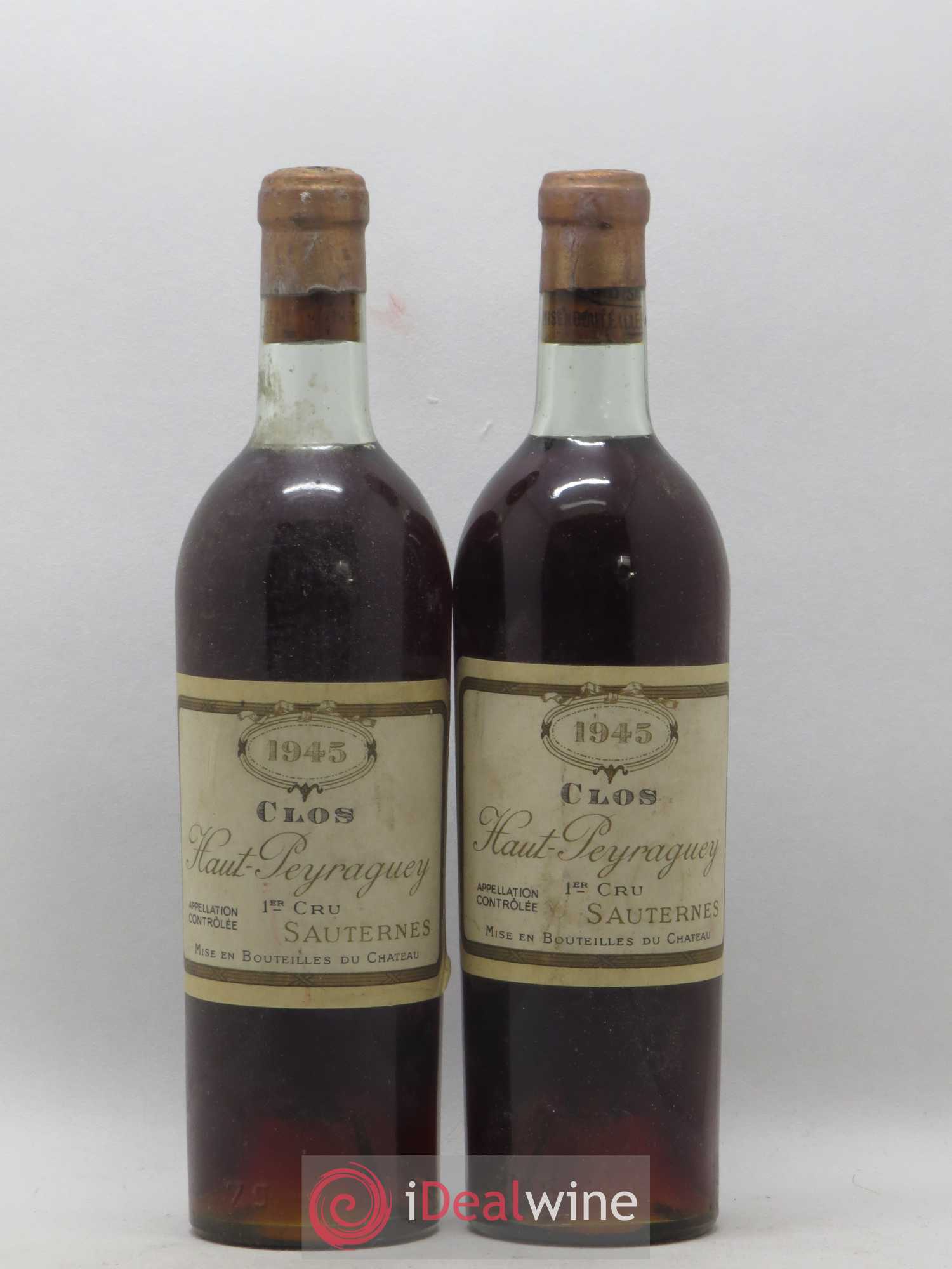 Clos Haut-Peyraguey 1er Grand Cru Classé 1945 - Lotto di 2 bottiglie - 0