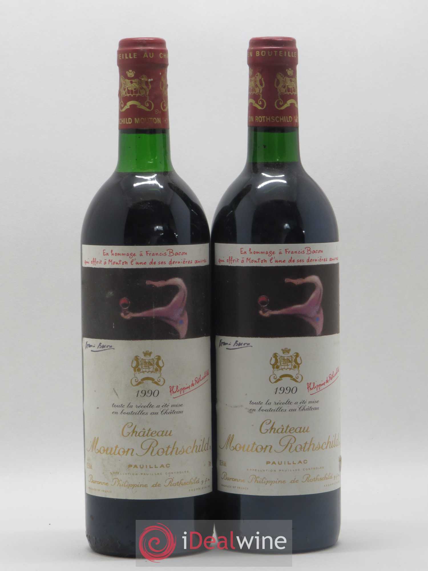 Château Mouton Rothschild 1er Grand Cru Classé 1990 - Lot de 2 bouteilles - 0