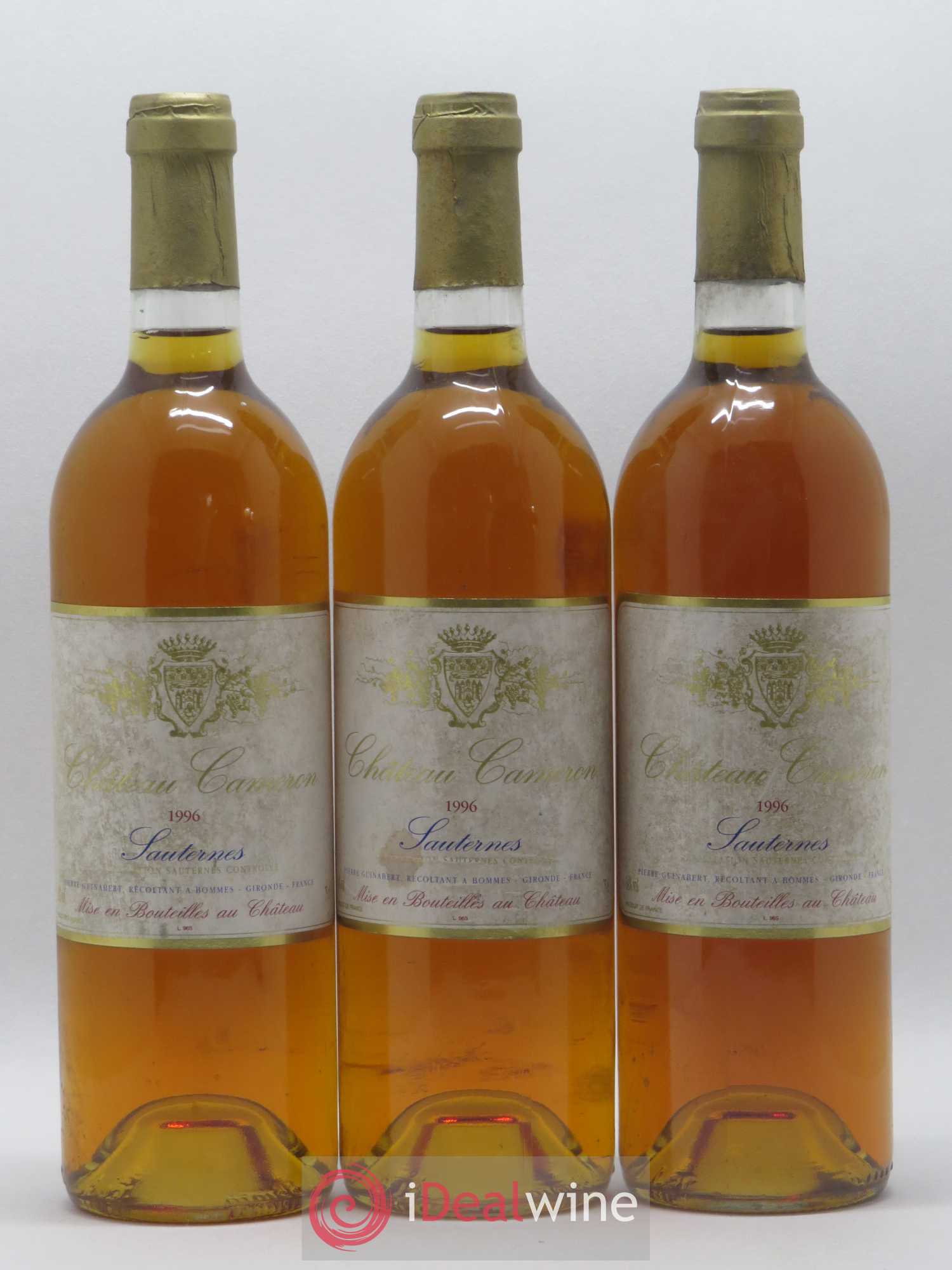 Sauternes Château Cameron 1996 - Lotto di 3 bottiglie - 0