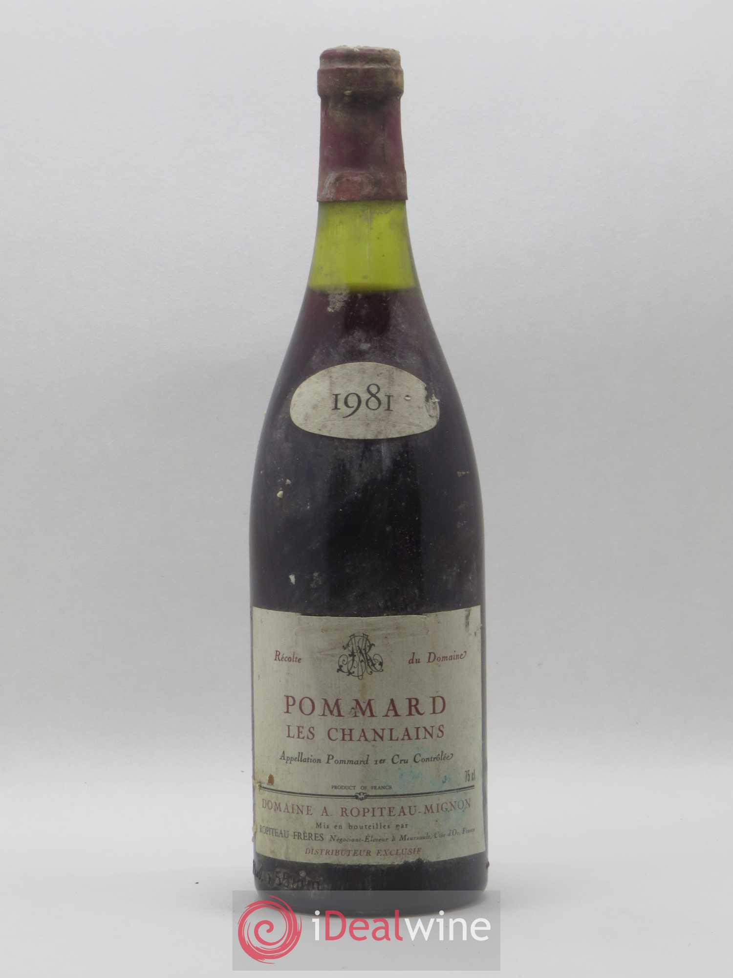 Pommard 1er Cru Champs Lin Domaine Ropiteau Mignon 1981 - Lot de 1 bouteille - 0