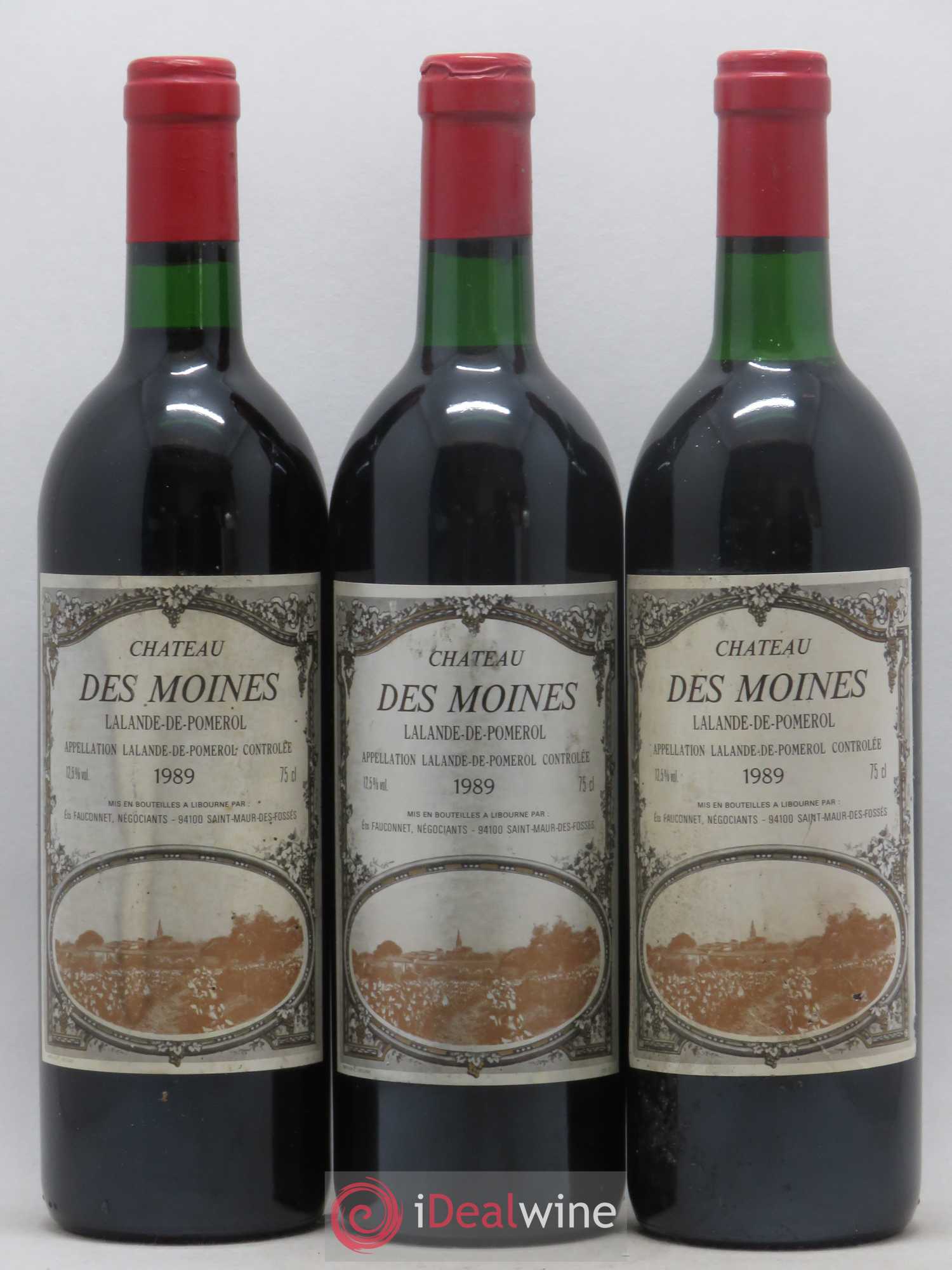 Lalande-de-Pomerol Château Des Moines 1989 - Lot de 3 bouteilles - 0