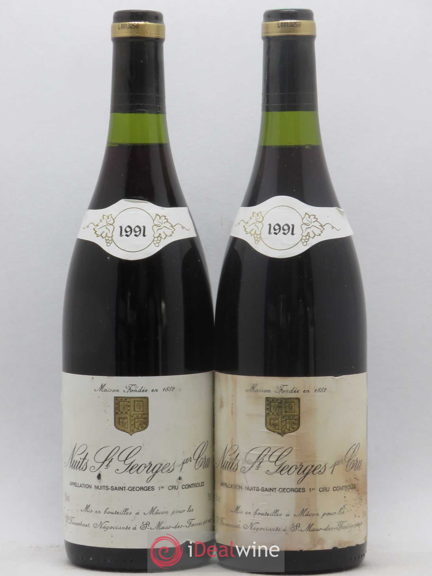 Nuits-Saint-Georges 1er Cru Fauconnet Négociant 1991 - Lot de 2 bouteilles - 0