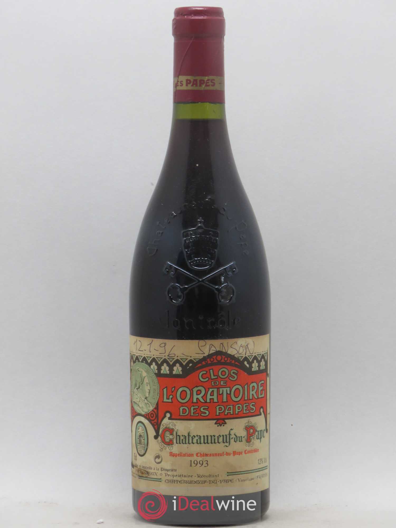 Châteauneuf-du-Pape Clos de l'Oratoire des Papes 1993 - Lot de 1 bouteille - 0