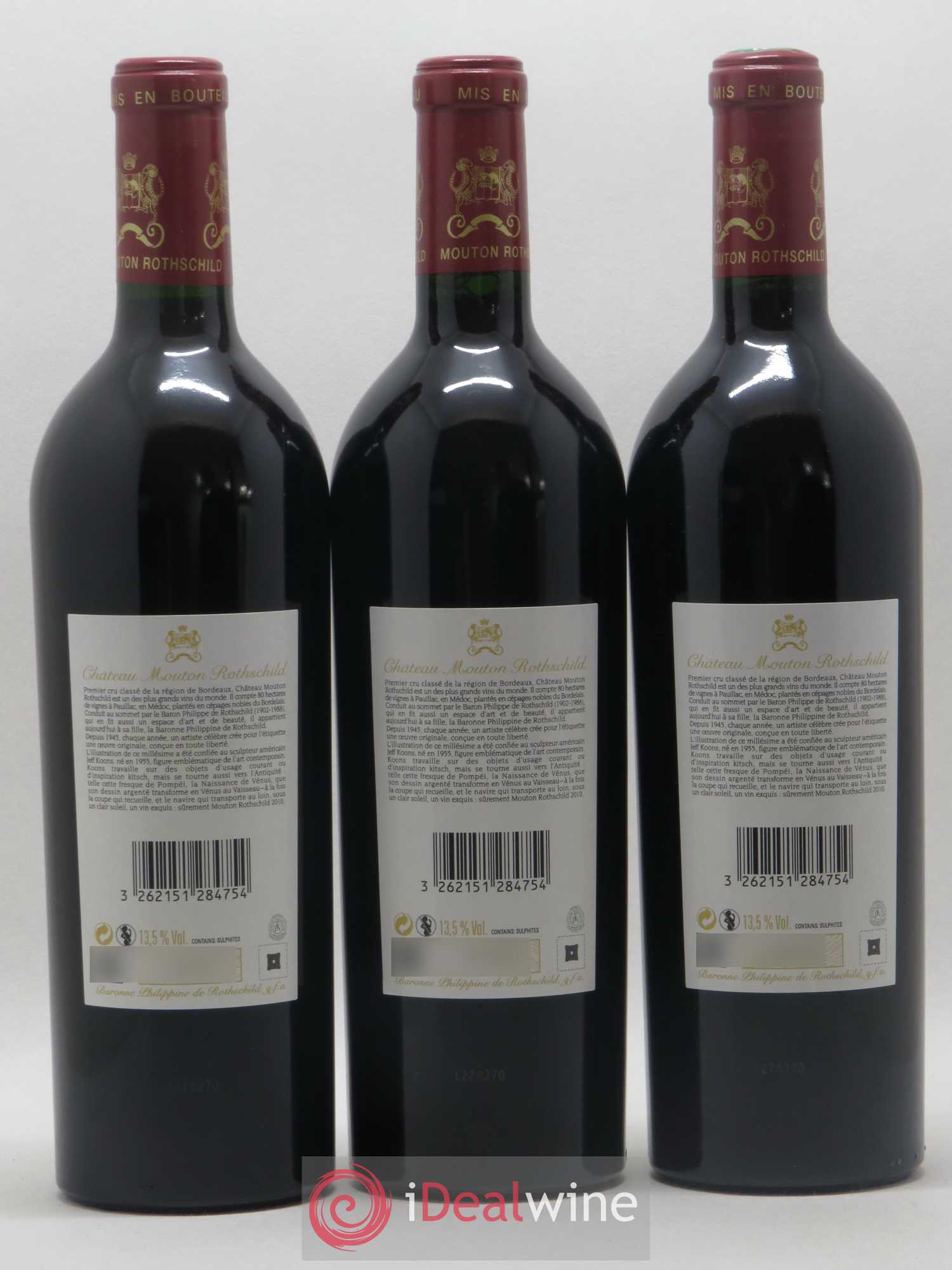 Château Mouton Rothschild 1er Grand Cru Classé 2010 - Lot de 3 bouteilles - 1
