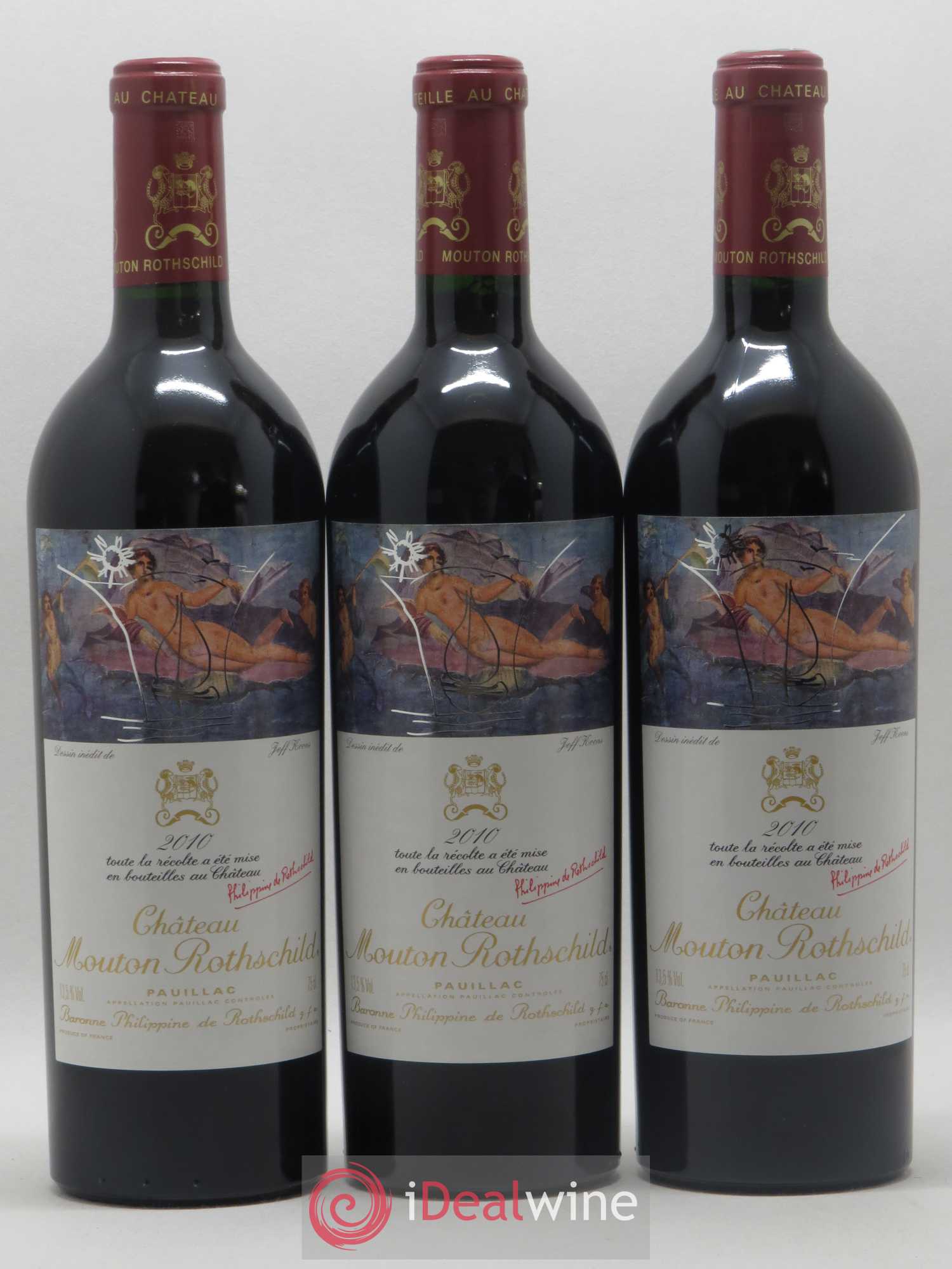 Château Mouton Rothschild 1er Grand Cru Classé 2010 - Lot de 3 bouteilles - 0
