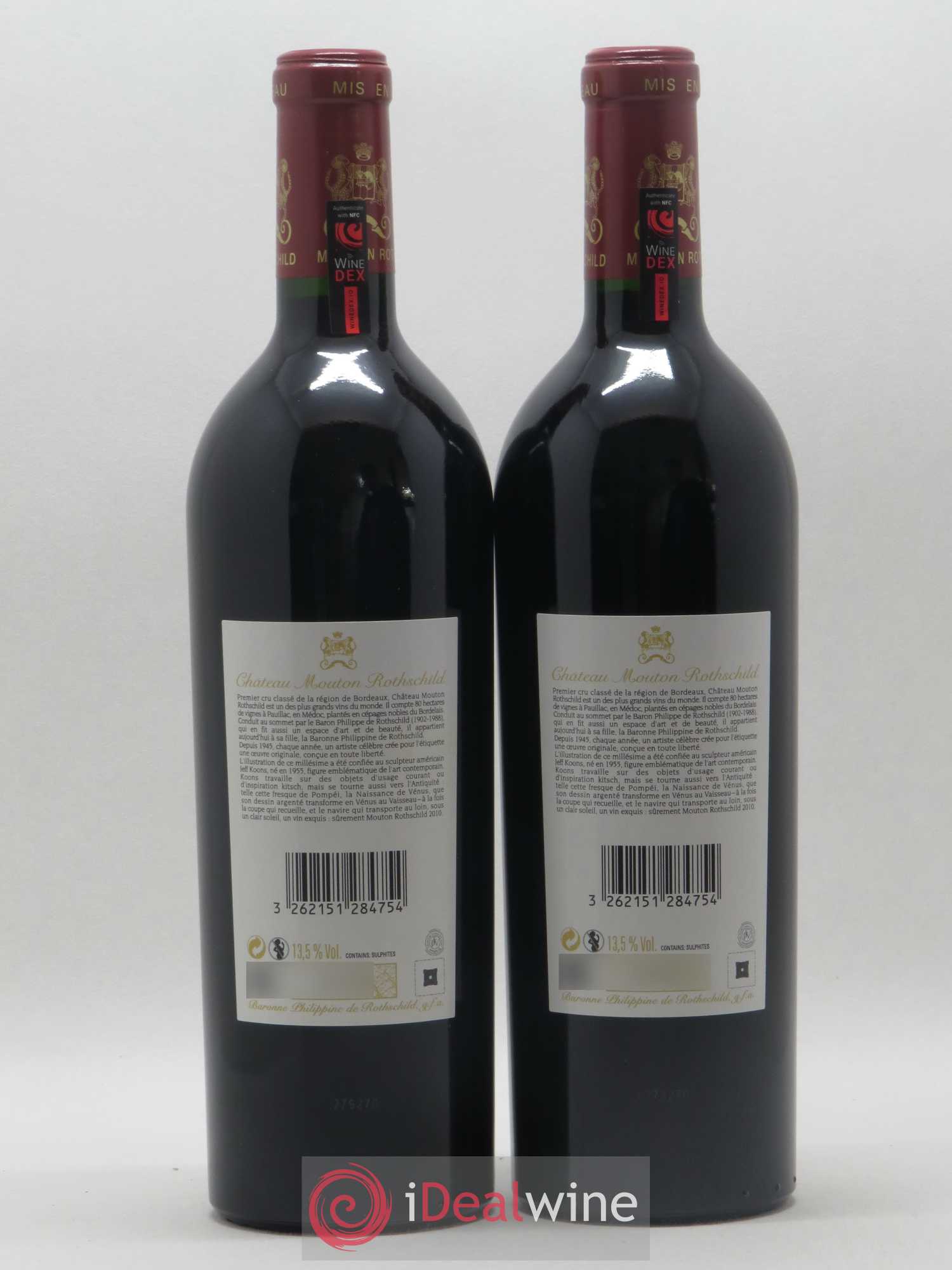 Château Mouton Rothschild 1er Grand Cru Classé 2010 - Lot de 2 bouteilles - 1