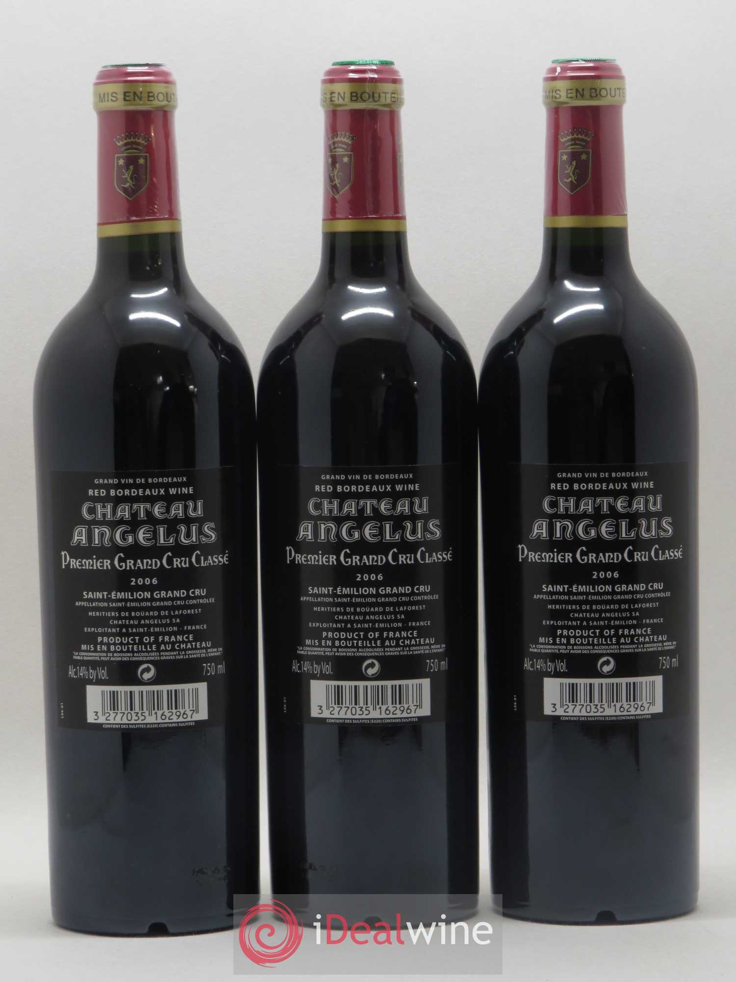 Château Angélus 1er Grand Cru Classé A 2006 - Lot de 3 bouteilles - 1