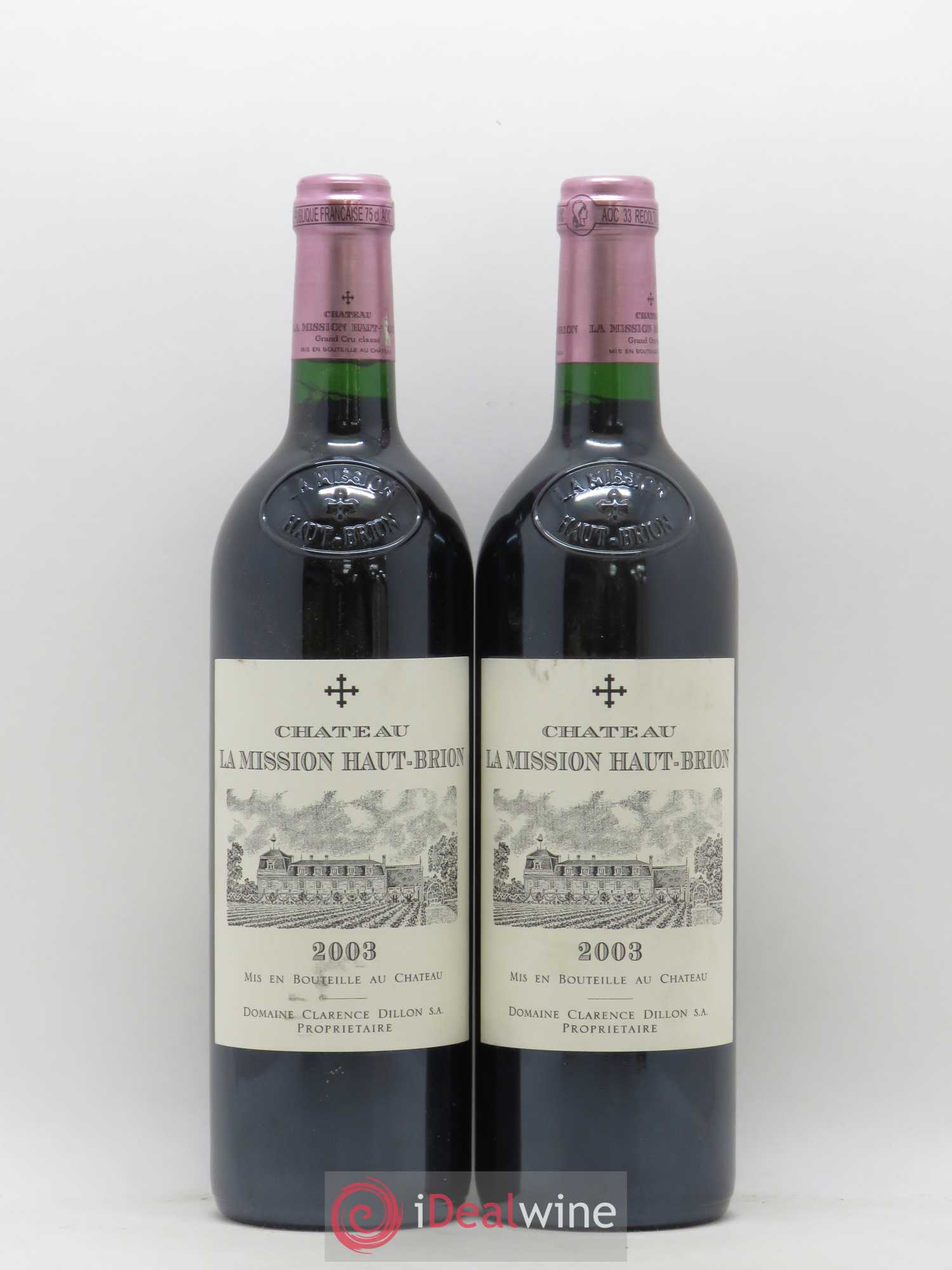 Château la Mission Haut-Brion Cru Classé de Graves 2003 - Lot de 2 bouteilles - 0