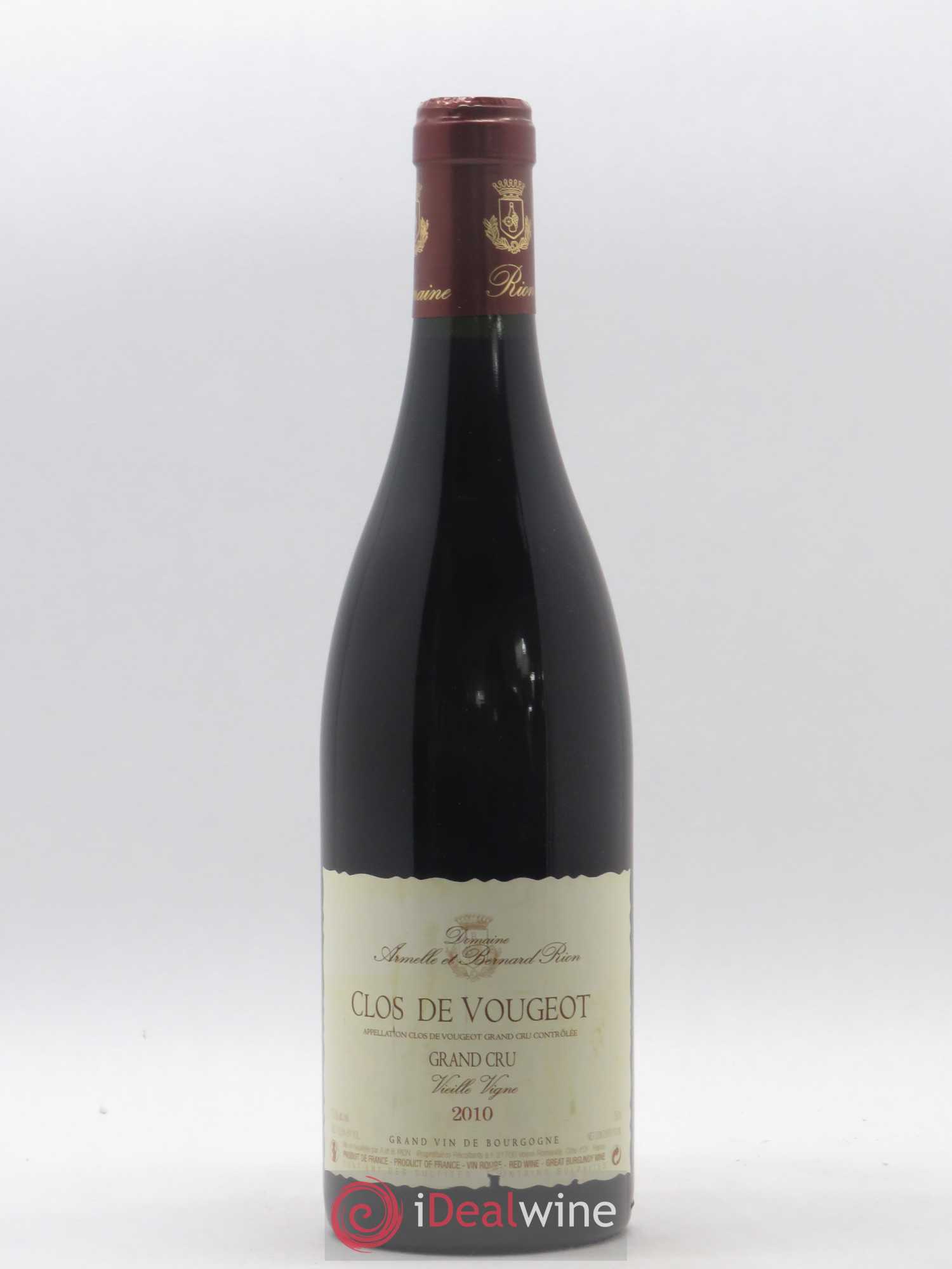 Clos de Vougeot Grand Cru Domaine Armelle et Bernard Rion vieille vigne 2010 - Posten von 1 Flasche - 0