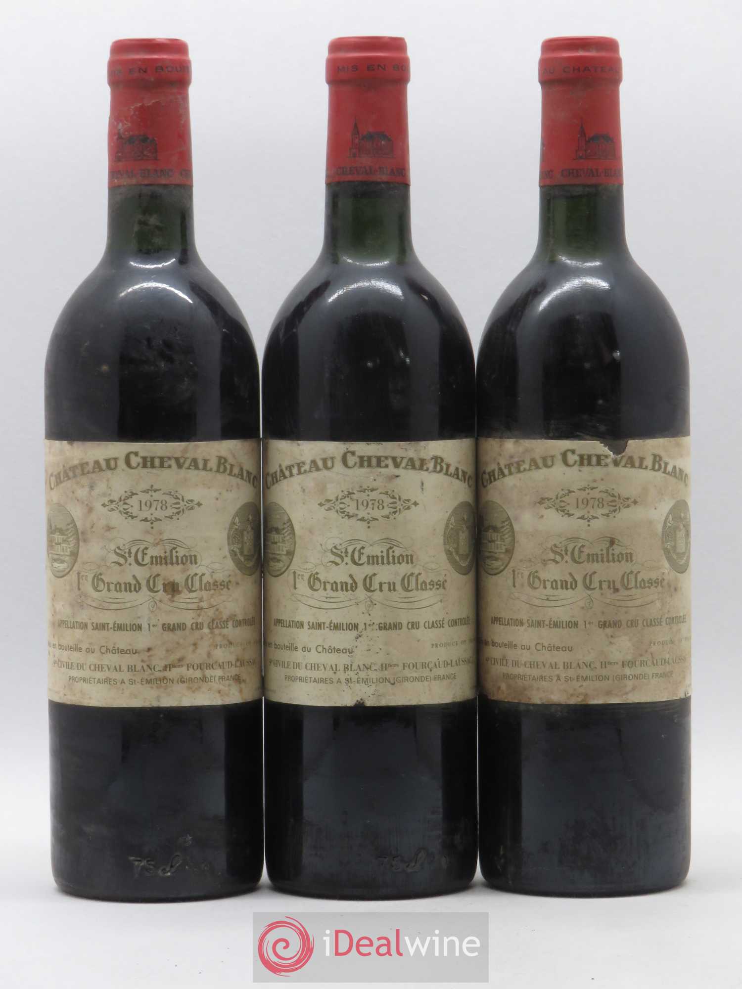 Château Cheval Blanc 1er Grand Cru Classé A 1978 - Lot de 3 bouteilles - 0