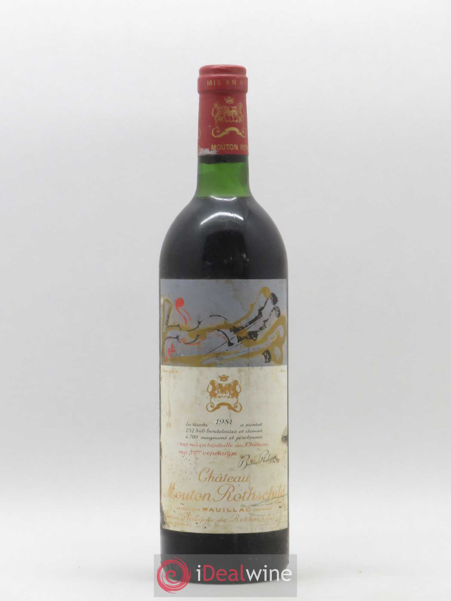 Château Mouton Rothschild 1er Grand Cru Classé 1981 - Lot de 1 bouteille - 0