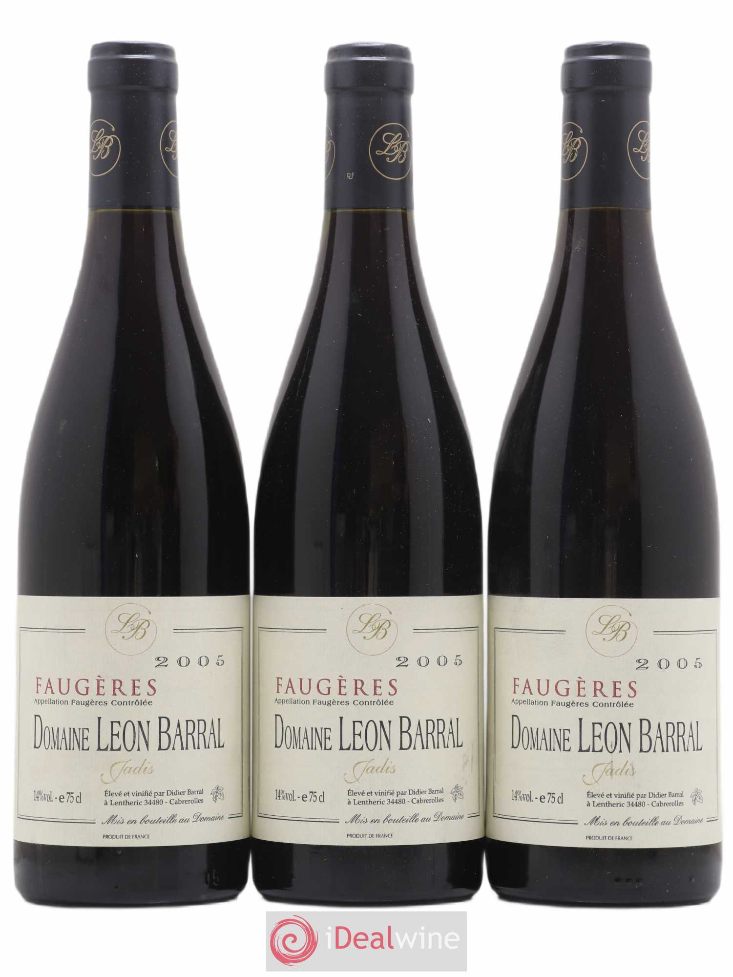 Faugères Jadis Domaine Léon Barral 2005 - Lot de 3 bouteilles - 0