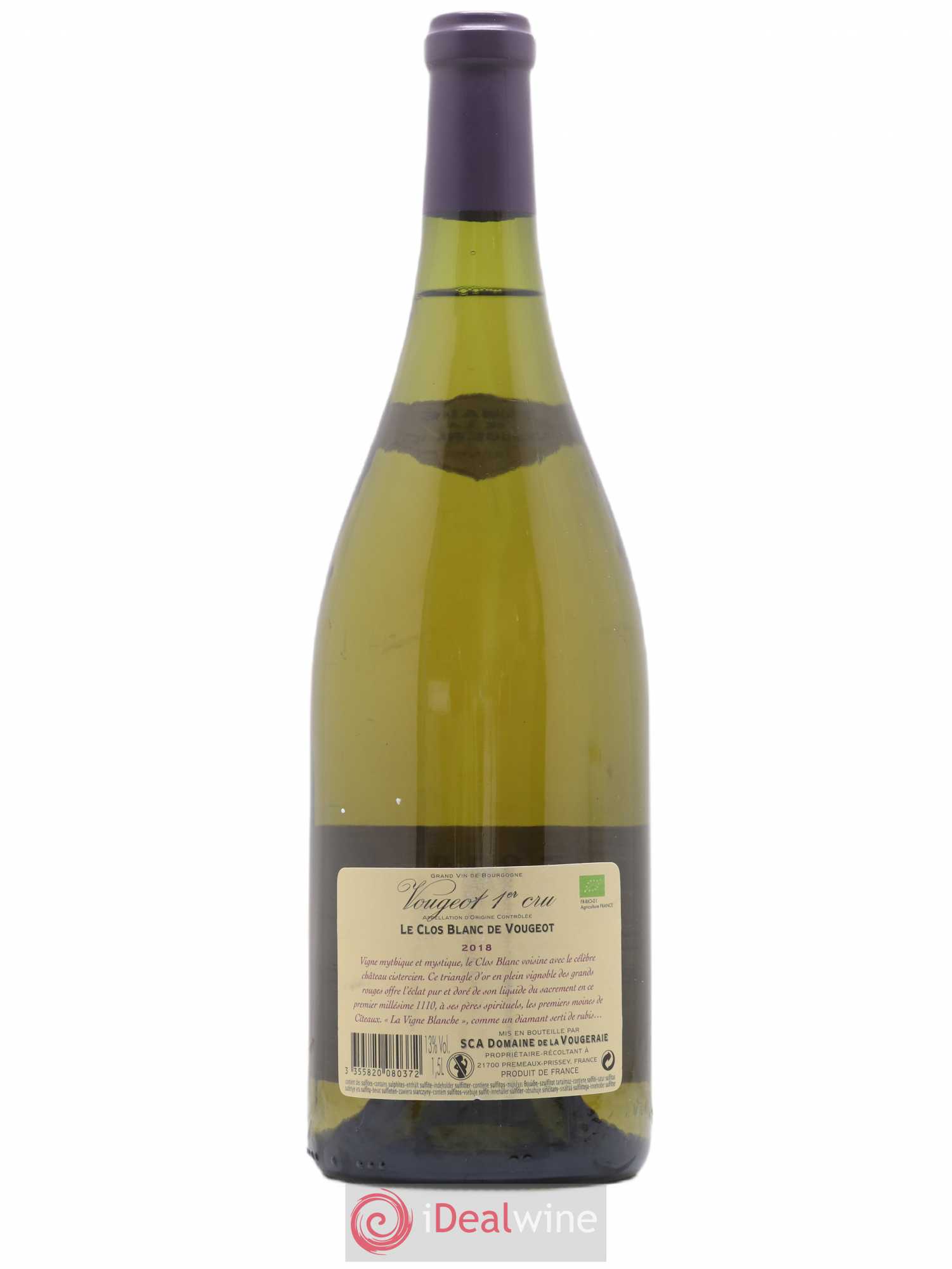 Vougeot 1er Cru Le Clos Blanc de Vougeot La Vougeraie 2018 - Lot de 1 magnum - 1