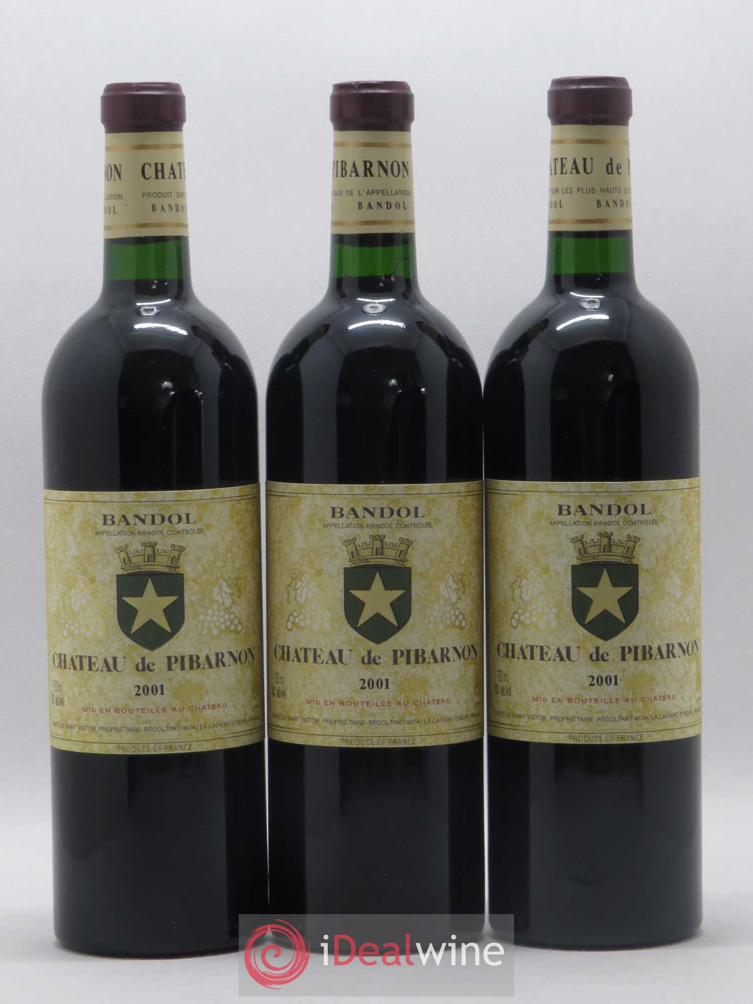 Bandol Château de Pibarnon Comte de Saint-Victor 2001 - Lot de 3 bouteilles - 0