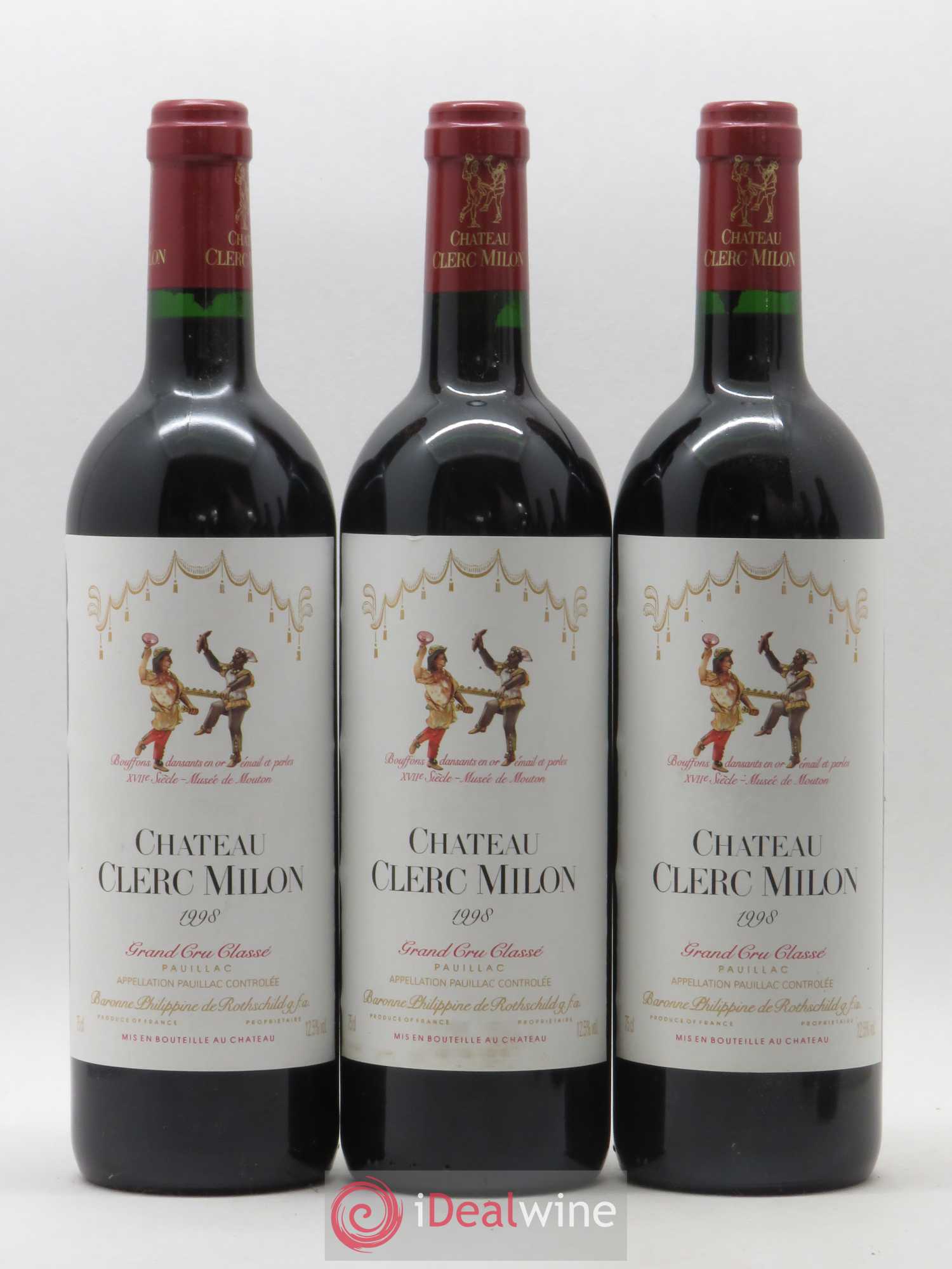Château Clerc Milon 5ème Grand Cru Classé 1998 - Lot de 6 bouteilles - 1