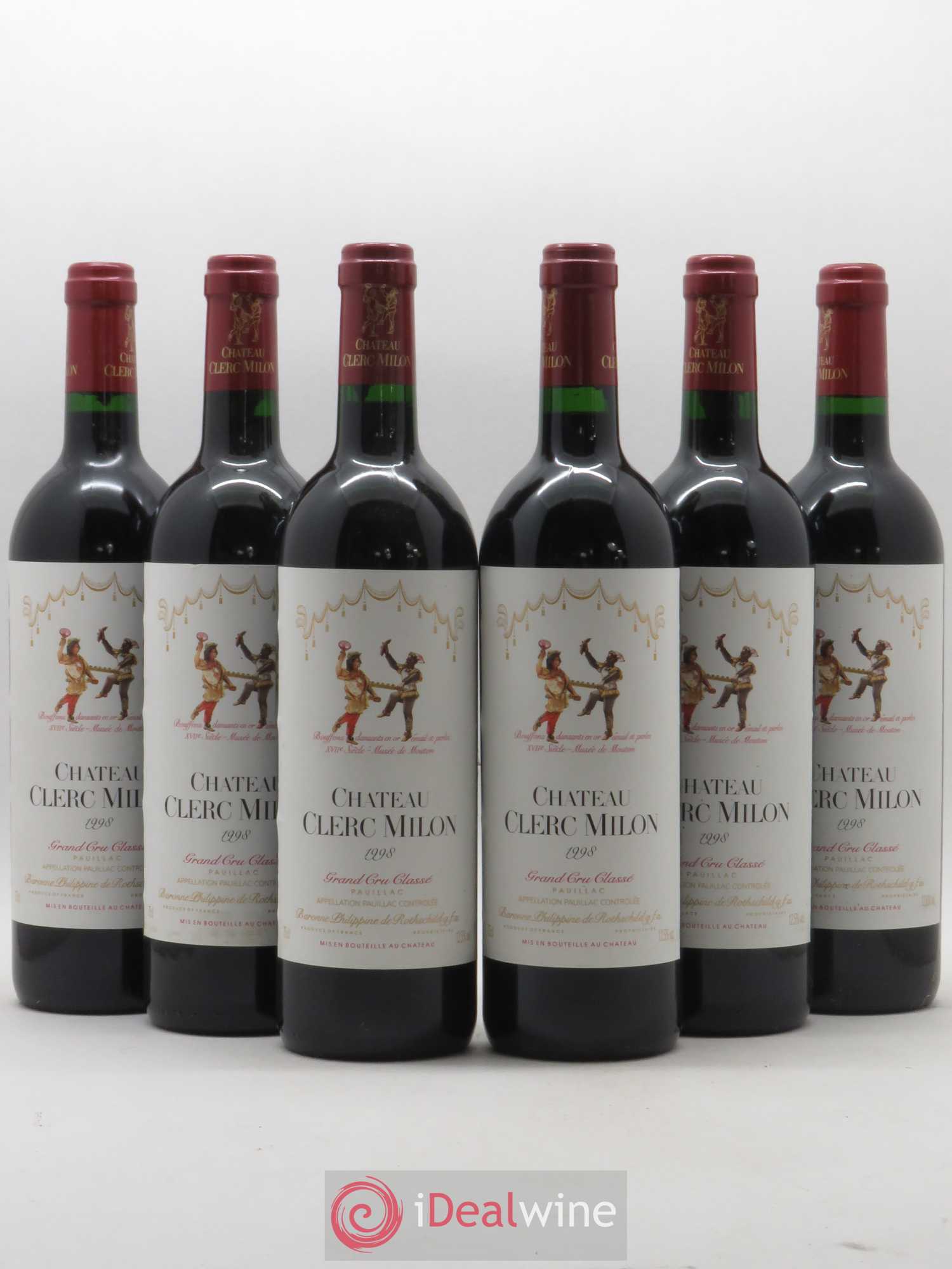 Château Clerc Milon 5ème Grand Cru Classé 1998 - Lot de 6 bouteilles - 0