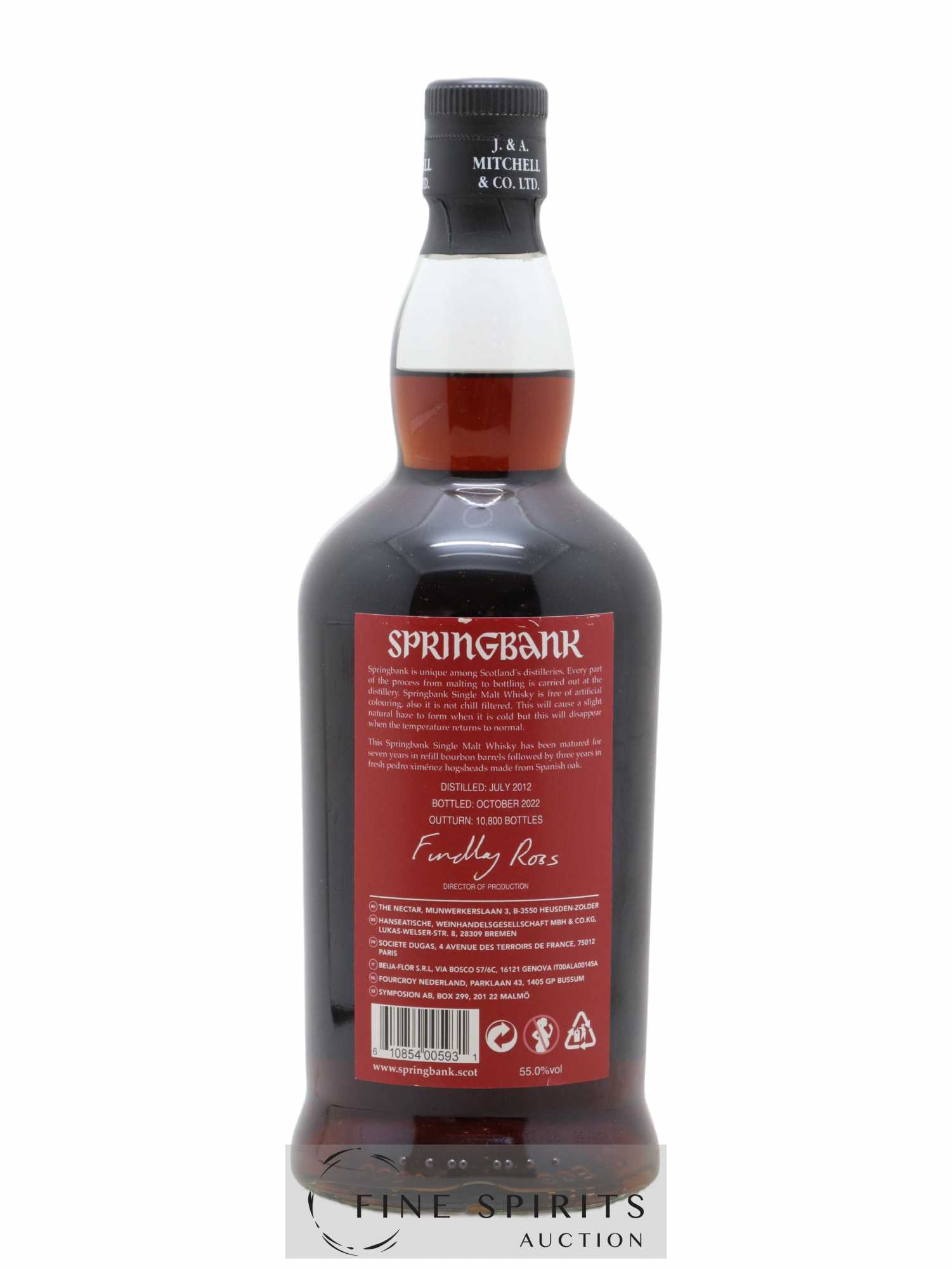 Springbank 10 years 2012 Of. Sherry Wood Pedro Ximénez Cask matured - One of 10800 - bottled 2022 - Posten von 1 Flasche - 1