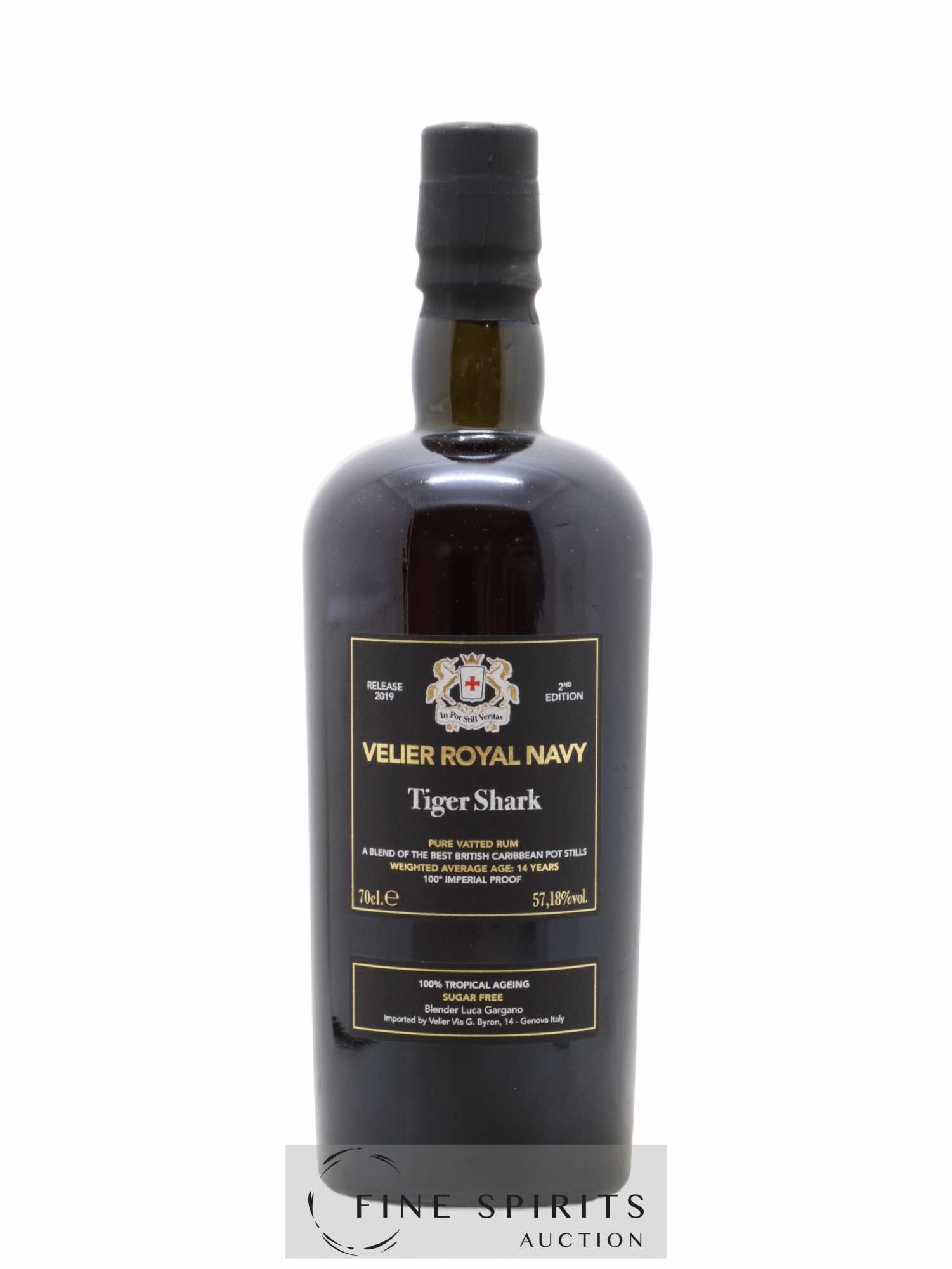 Velier Royal Navy 14 years Of. Tiger Shark 2nd Edition - Release 2019 - Lot de 1 bouteille - 1