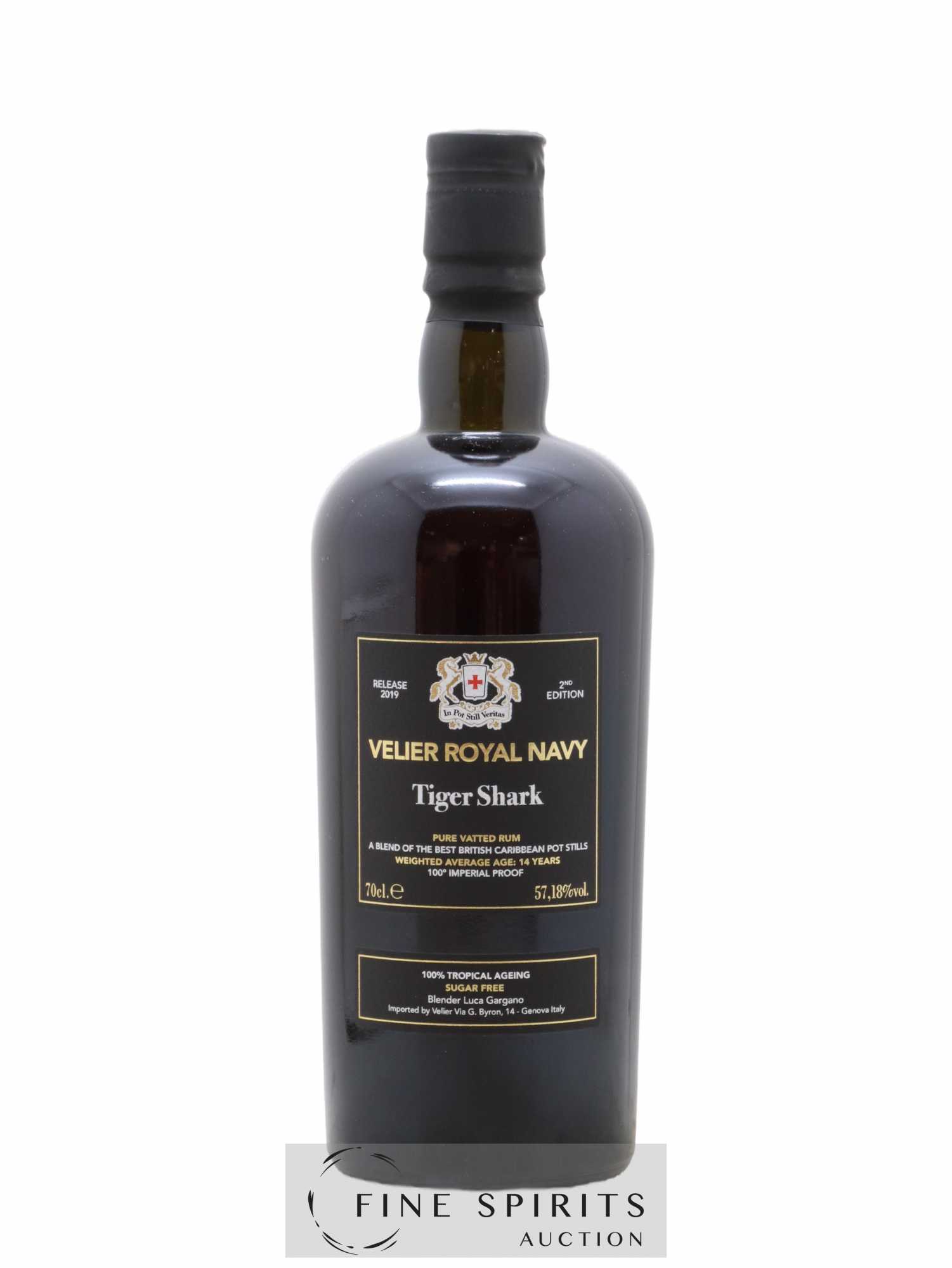 Velier Royal Navy 14 years Of. Tiger Shark 2nd Edition - Release 2019 - Lot de 1 bouteille - 1