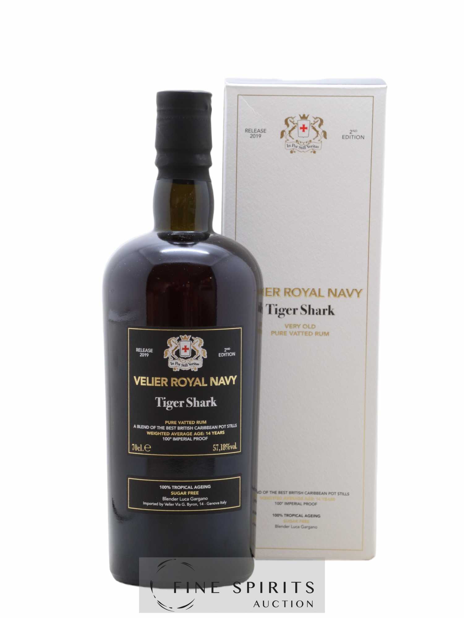 Velier Royal Navy 14 years Of. Tiger Shark 2nd Edition - Release 2019 - Lot de 1 bouteille - 0
