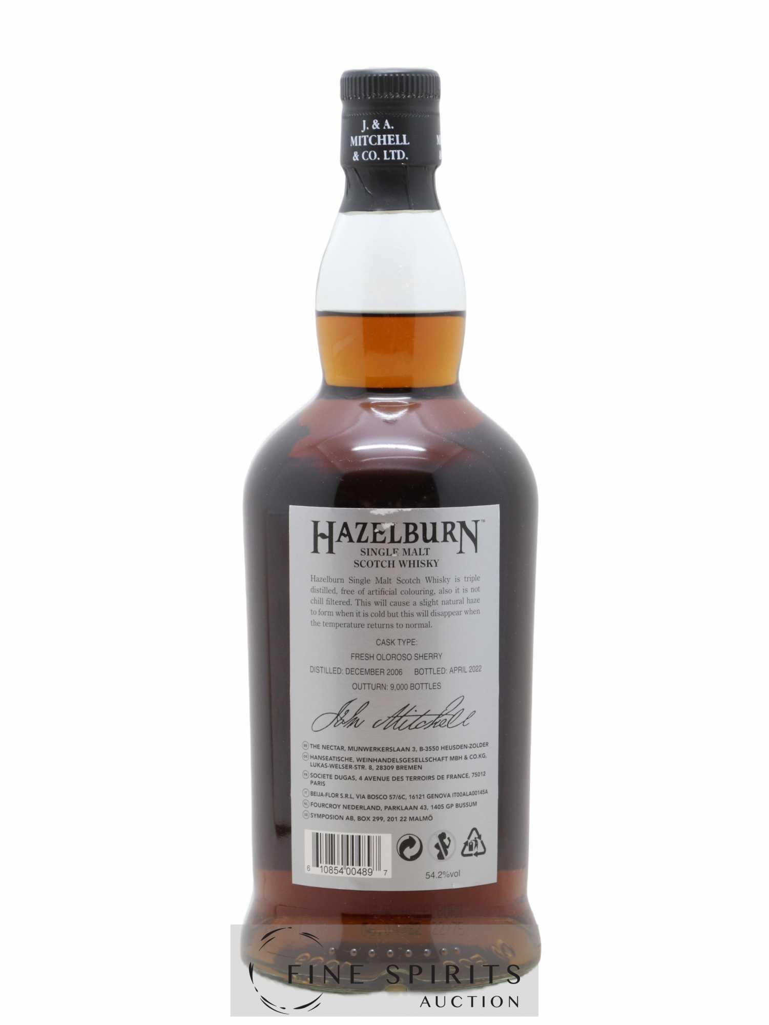 Hazelburn 15 years 2006 Of. Oloroso Cask Matured One of 9000 - bottled 2022 Triple Distilled - Lot de 1 bouteille - 1