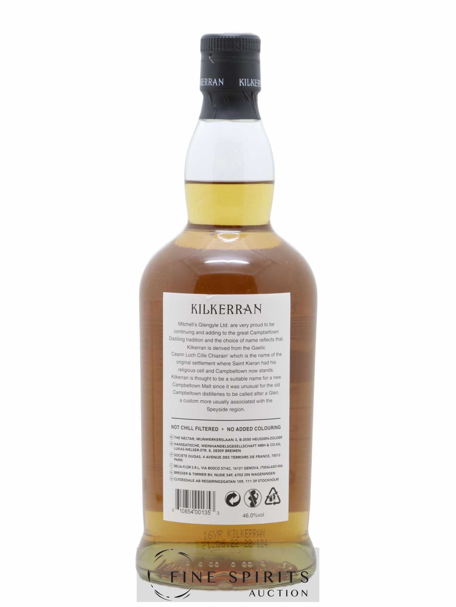 Kilkerran 16 years Of. - Lot de 1 bouteille - 1