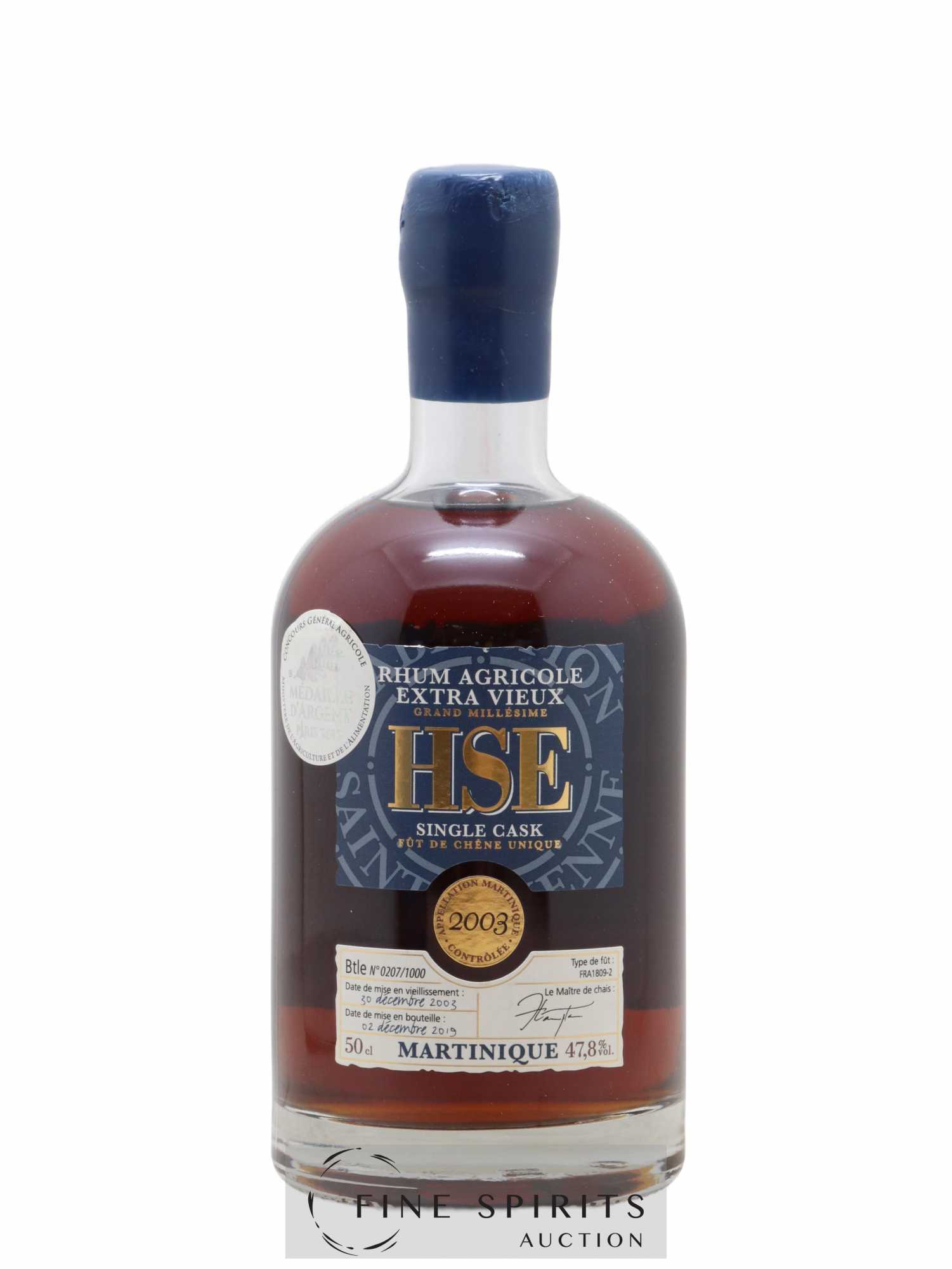 HSE 2003 Of. Single Cask n°FRA-1809-2 - One of 1000 - bottled 2019 Grand Millésime - Lot de 1 bouteille - 1