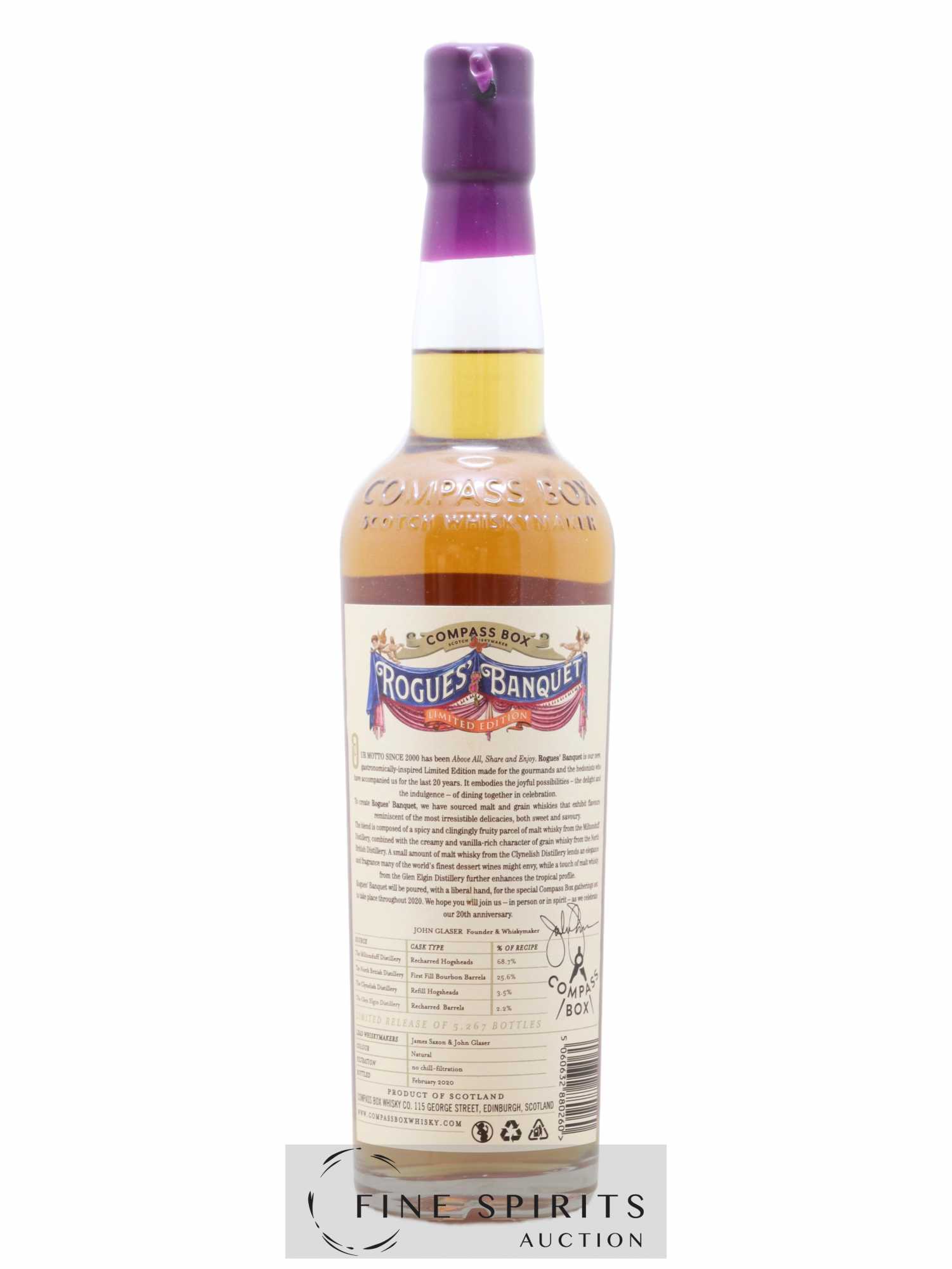 Rogues' Banquet Compass Box One of 5267 - bottled 2020 Limited Edition - Lot de 1 bouteille - 2