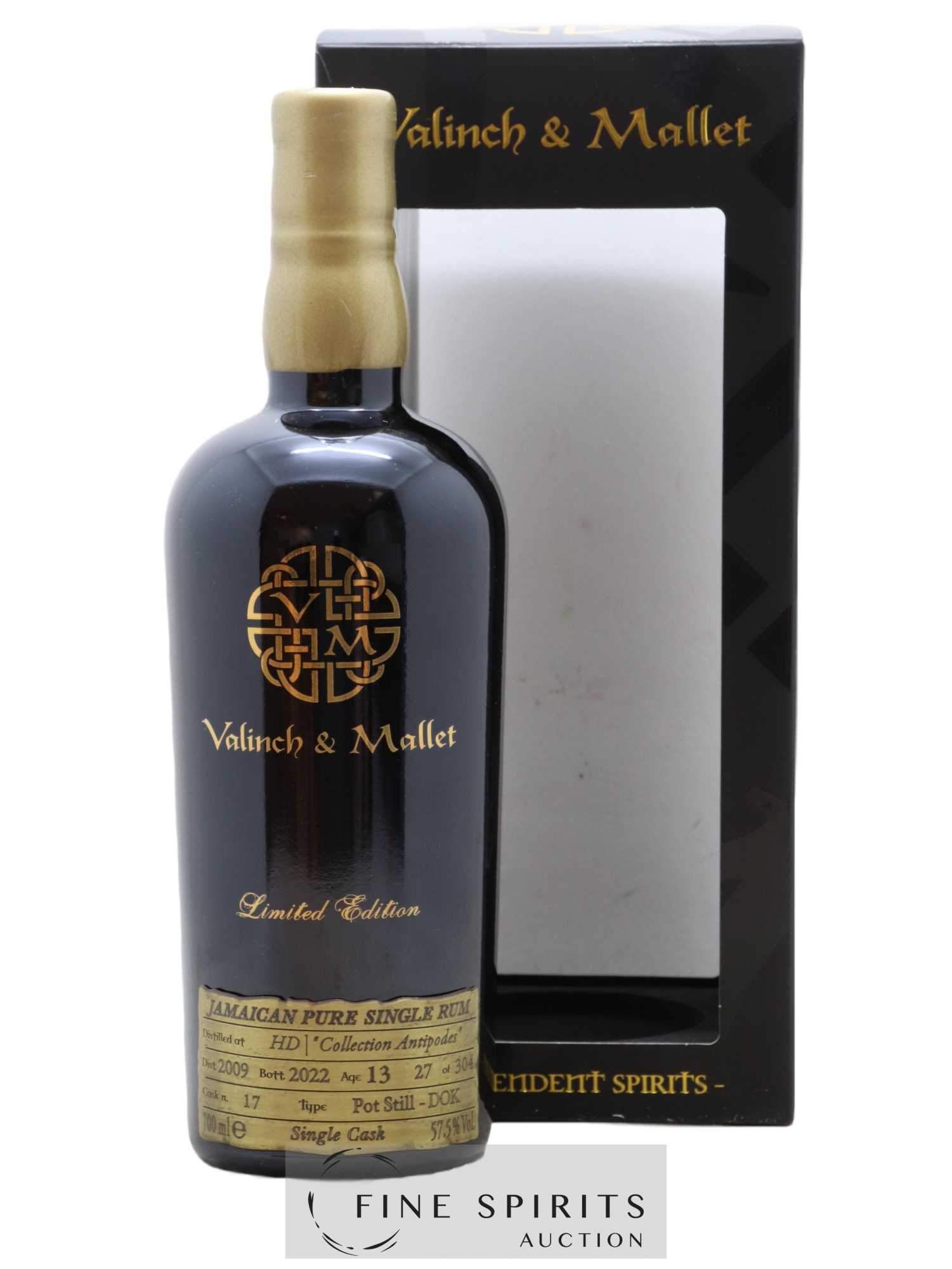 Hampden 13 years 2009 Of. Valinch & Mallet - Collection Antipodes DOK Single Cask n°17 - One of 304 - bottled 2022 Limited Edition - Lot de 1 bouteille - 0