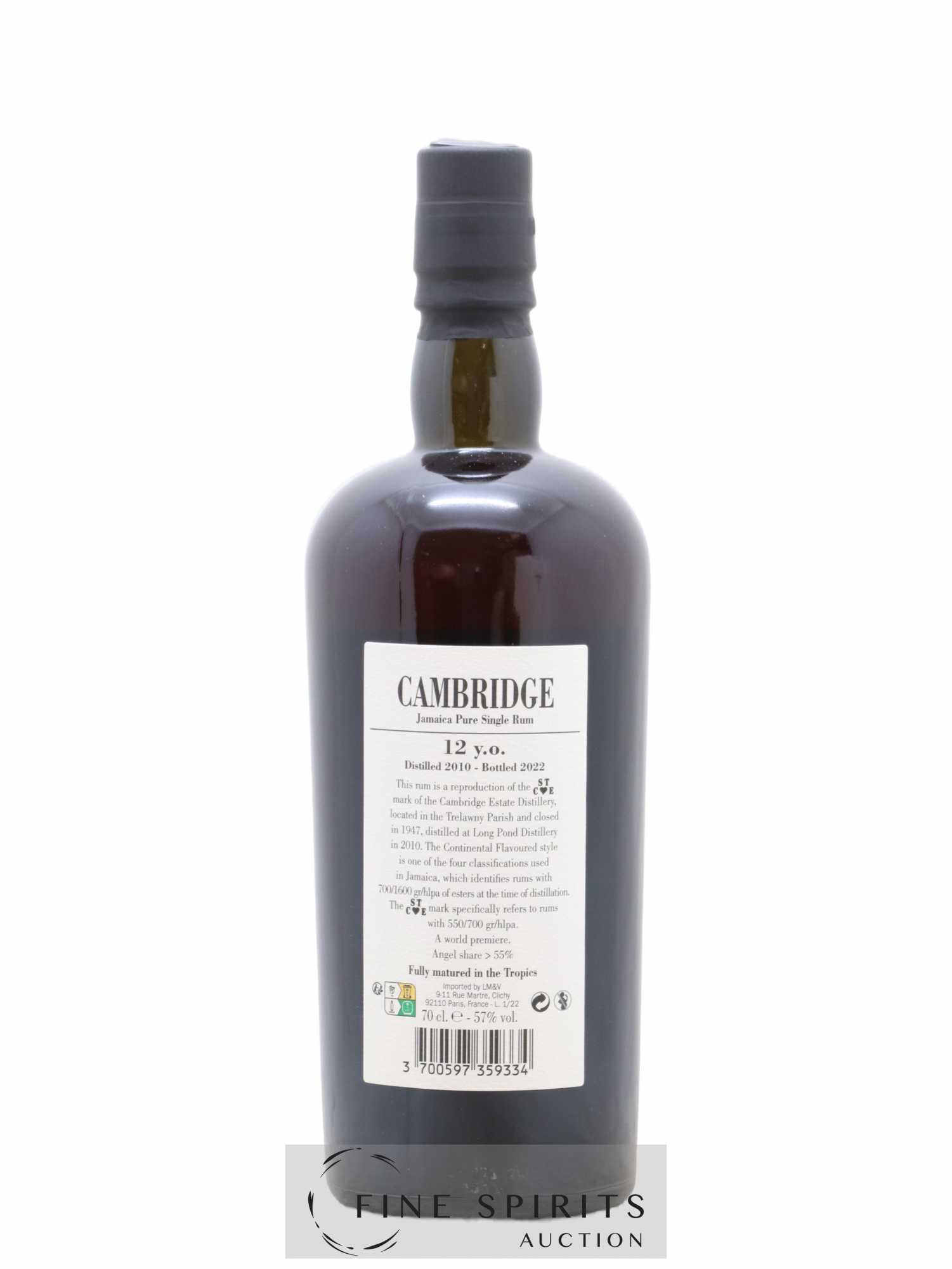 Cambridge 12 years 2010 Of. Mark ST C E - One of 4900 - bottled 2022 LM&V National Rums of Jamaica - Lot de 1 bouteille - 2