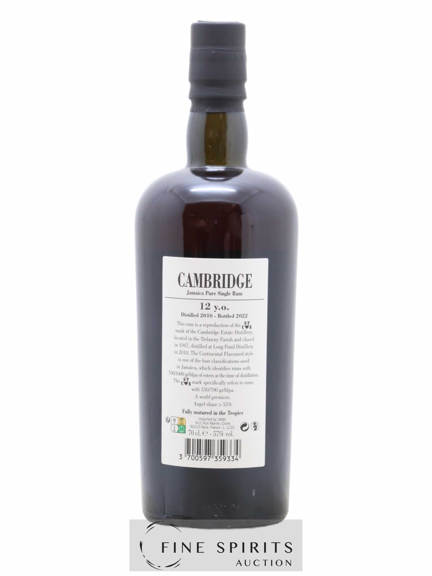 Cambridge 12 years 2010 Of. Mark ST C E - One of 4900 - bottled 2022 LM&V National Rums of Jamaica - Lot de 1 bouteille - 2