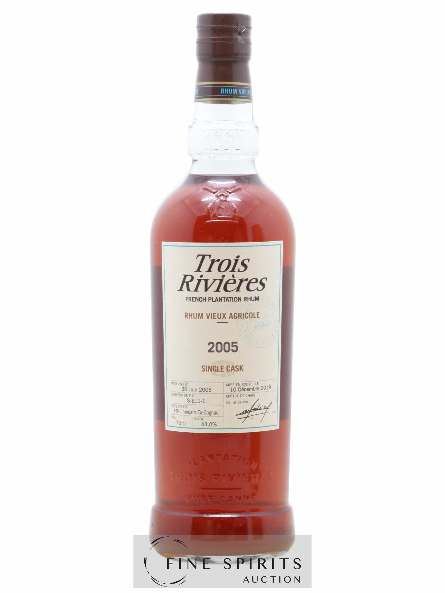Trois Rivières 2005 Of. Fût n°S-E11-1 - bottled 2019 Single Cask - Lot de 1 bouteille - 1