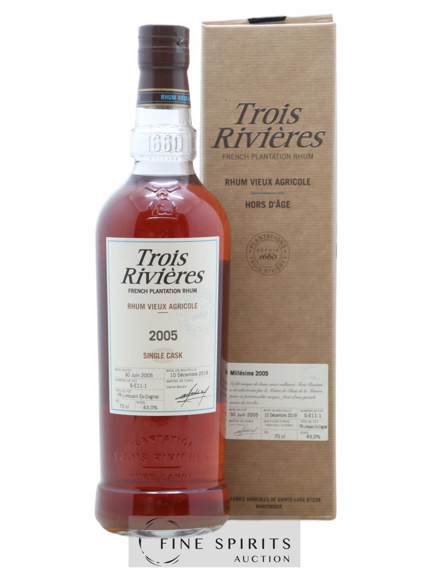 Trois Rivières 2005 Of. Fût n°S-E11-1 - bottled 2019 Single Cask - Lot de 1 bouteille - 0